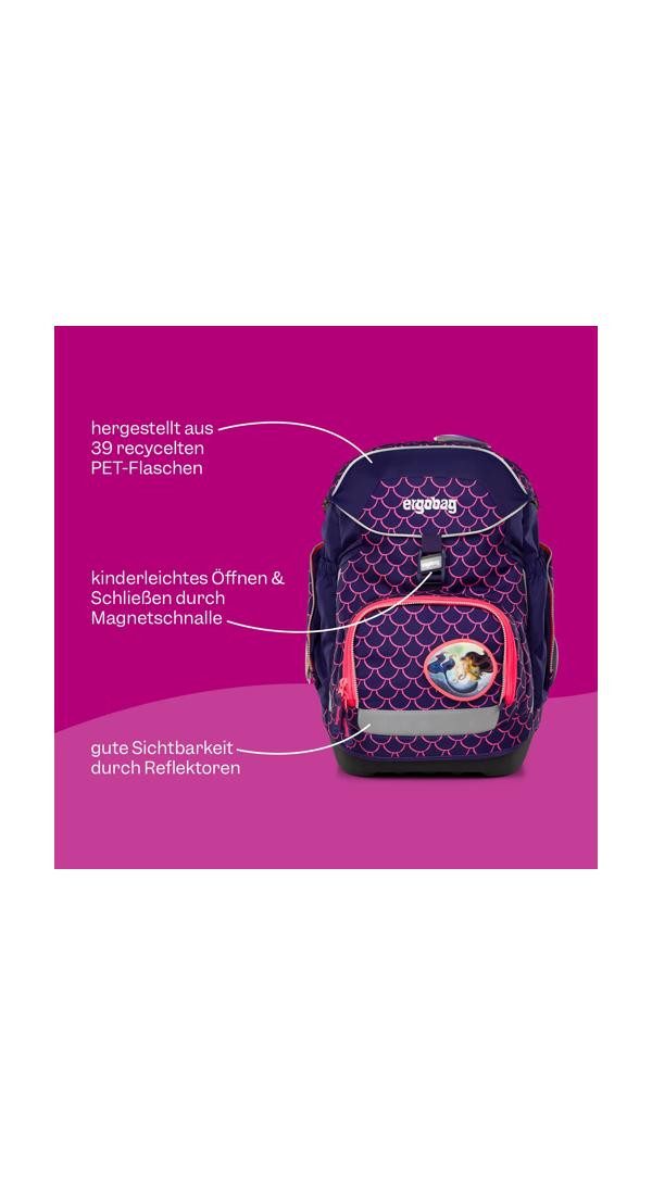 ergobag Schulranzen pack Set (6-tlg., 6-teiliges Set), größenverstellbares Rückensystem