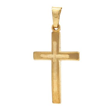 HOPLO Kreuzanhänger Anhänger Kreuz mit massiver Goldkette 1,1 mm 333-8 Karat Gold, Made in Germany
