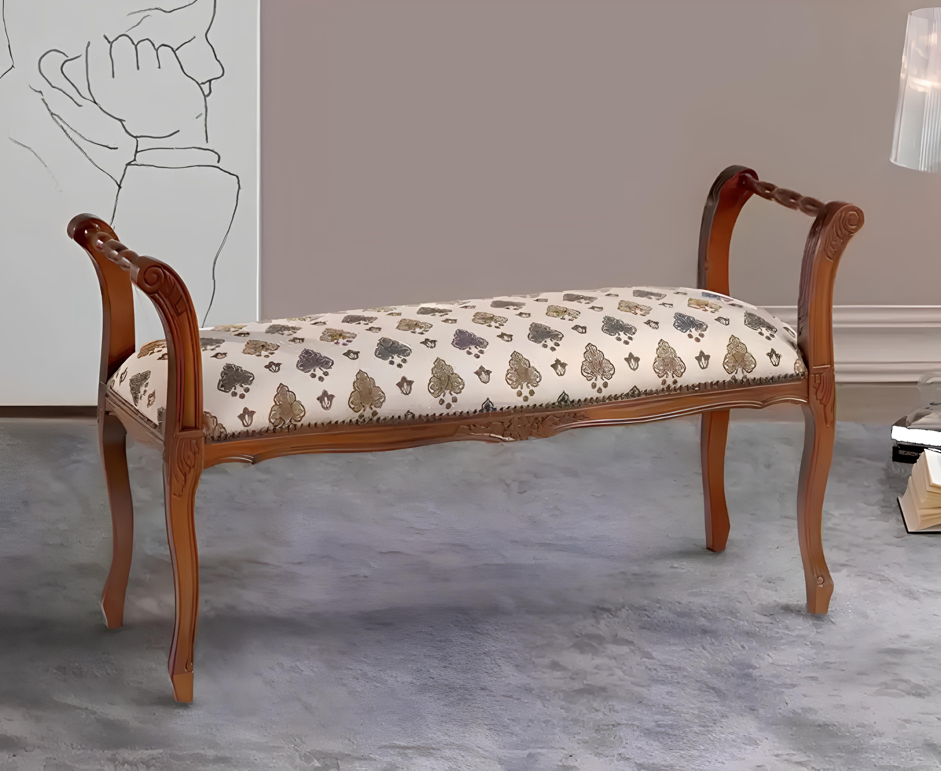 Xlmoebel Polsterbank Traditioneller Sitzbankhocker Neuer Sitzmöbel Polsterbank Textil Stoff (Sitzbank), Hergestellt in Europa