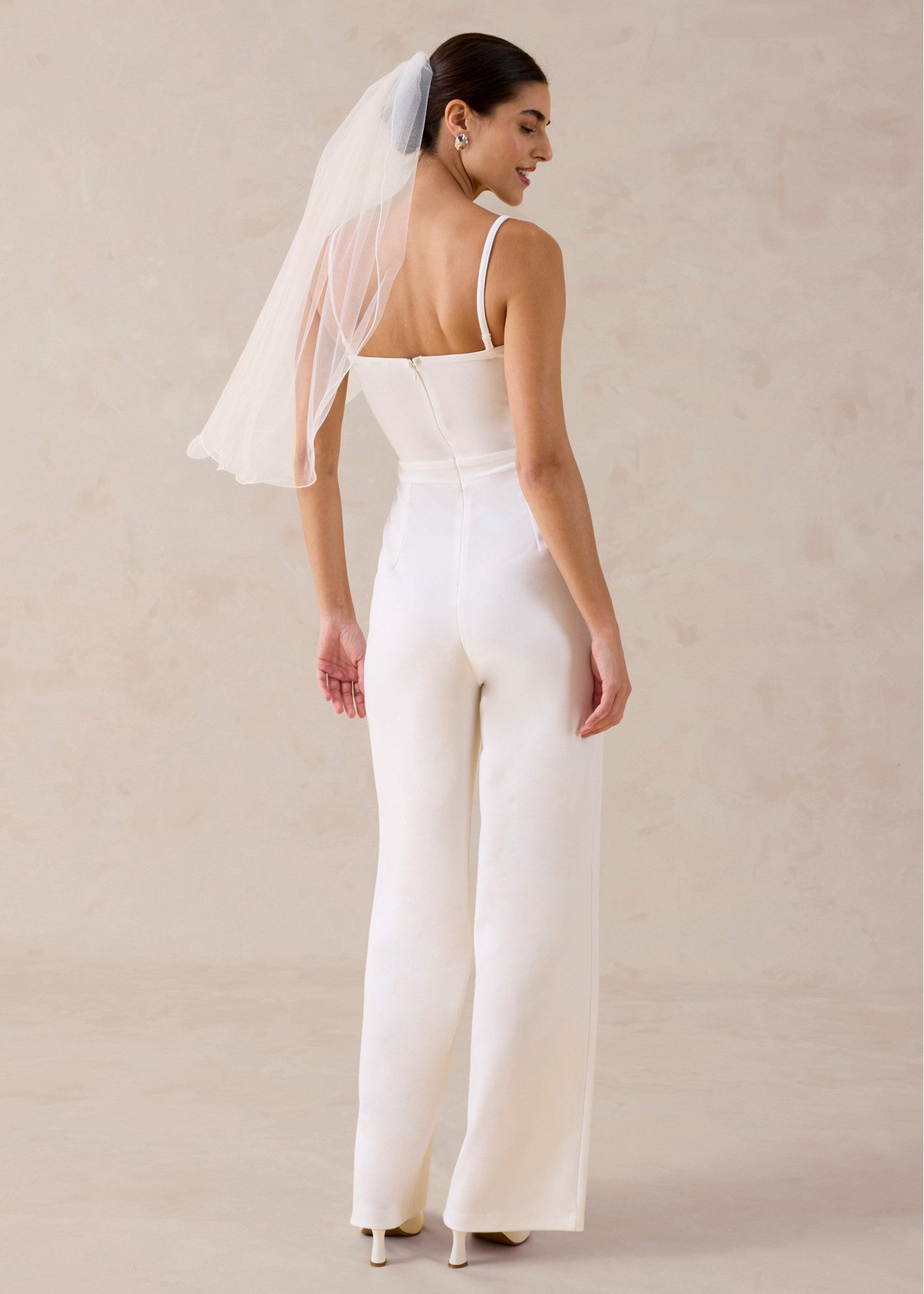 bonprix Overall Slim Fit Passform, mit Bustier-Ausschnitt, aus strukturiertem Crepe