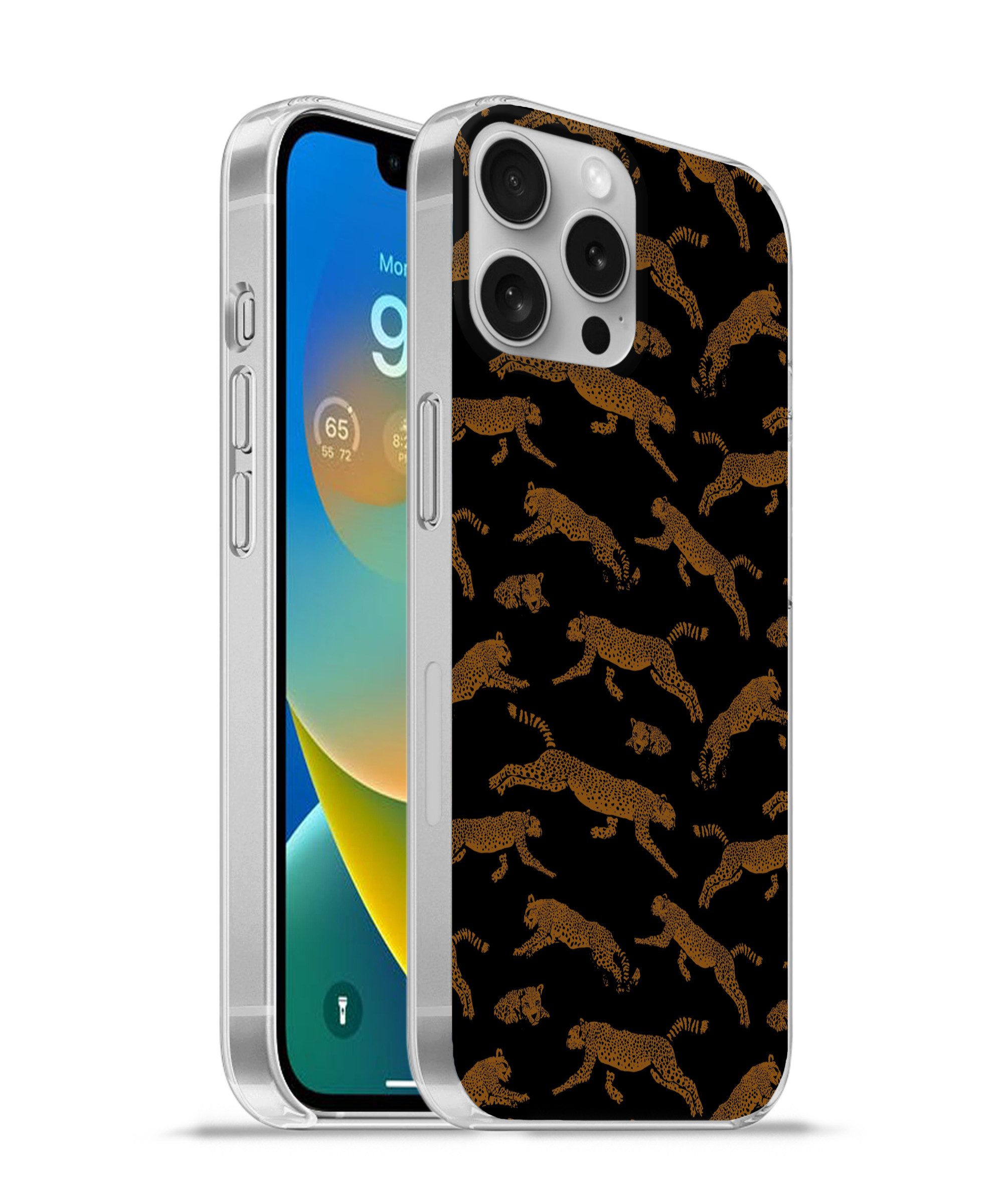 MuchoWow Handyhülle für Apple iPhone 16 Pro Max Panther - Muster - Tiere - Schwarz - Braun, Smartphone-Bumper, Print, Handy Schutzhülle Dünn