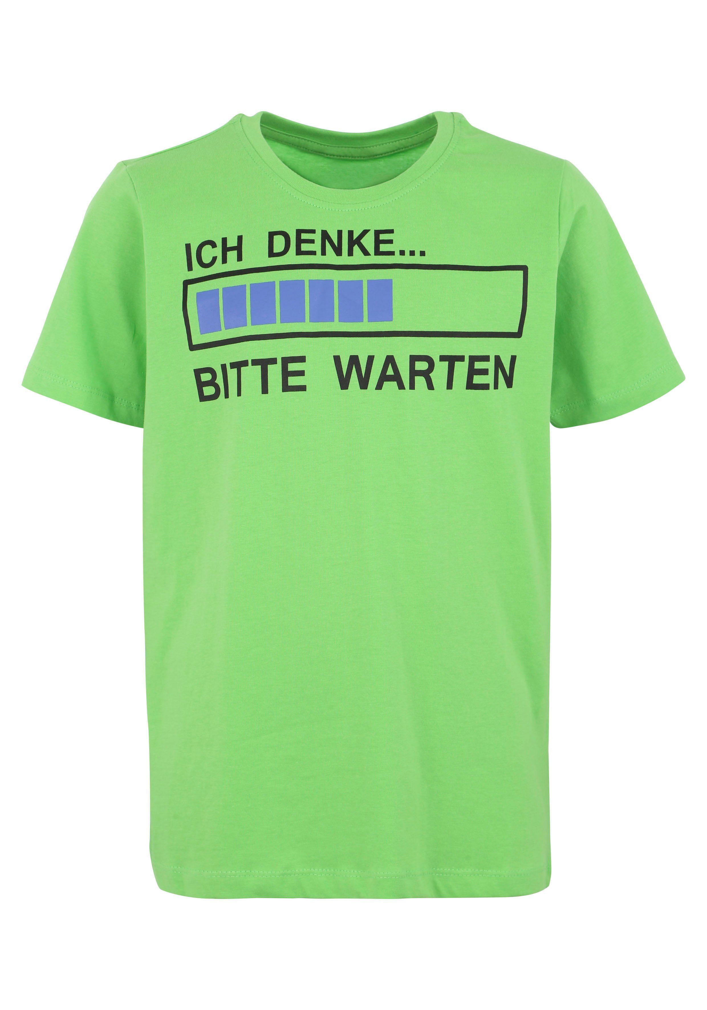 KIDSWORLD T-Shirt ICH DENKE...BITTE WARTEN Kurzarm, Basic Passform, mit trendigem Aufdruck – Bild 5 von 5
