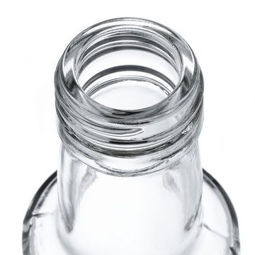 MamboCat Vorratsglas 12er Set Glasflasche Dorica 250 ml + Schraubverschluss silber Goldrand, Glas
