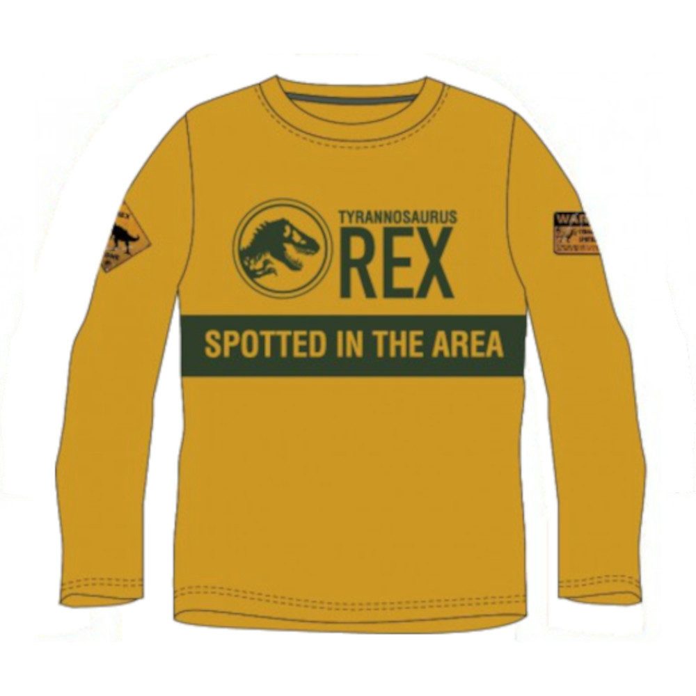 Jurassic World T-Shirt Jurassic World Langarm-T-Shirt für Jungen, "T-REX"-Motiv, 100% Cotto