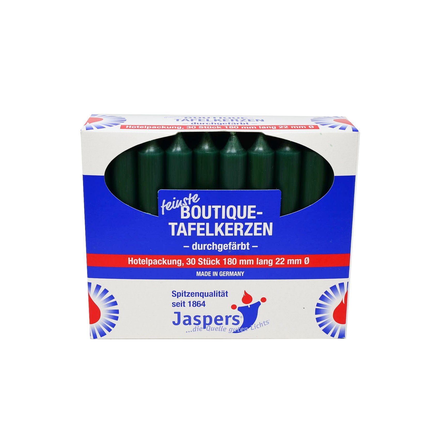 Jaspers Kerzen Tafelkerze Boutique-Kerzen Hotelpackung jagdgrün 30er Pack d günstig online kaufen