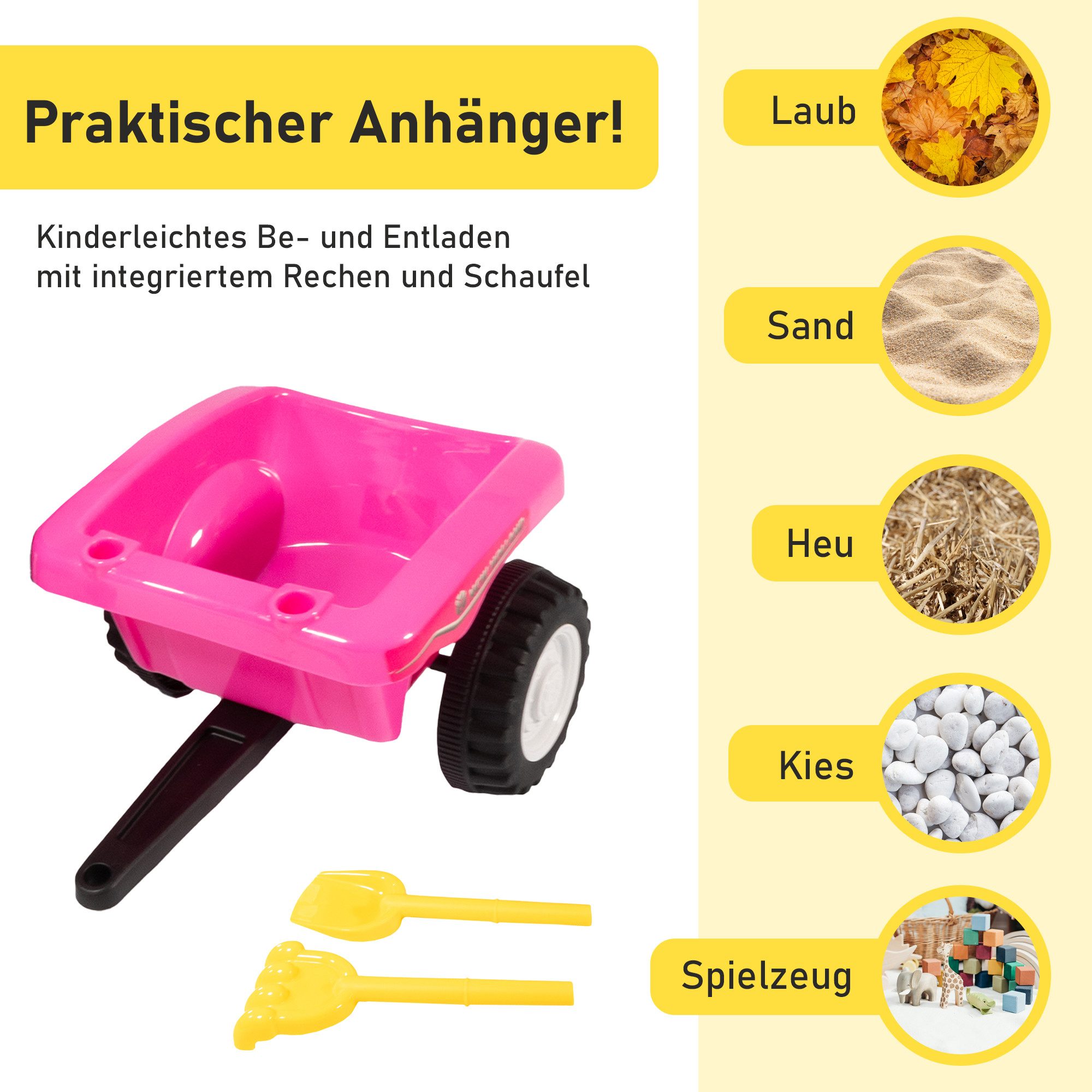 Lemodo Rutscherauto Rutscherauto Traktor mit Anhänger und Zubehör, für Kinder im Alter von 12 - 36 Monaten geeignet – Bild 5 von 5