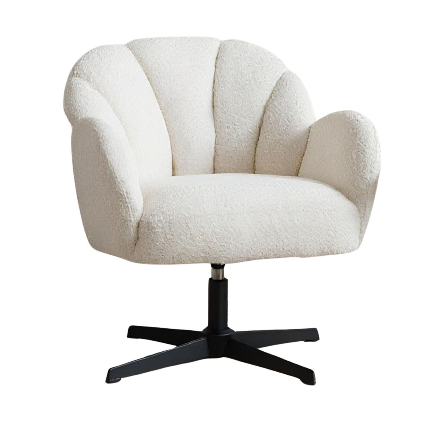 WAHSON OFFICE CHAIRS Loungesessel Drehbarer Polstersessel mit Armlehne aus Kunstfell/Samt