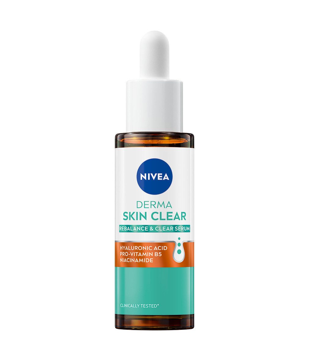 Nivea Gesichtsserum Derma Skin Clear Regenerate & Clear Serum 30ml, 1-tlg., mit Hyaluronsäure, Pro-Vitamin B5 und Niacinamid