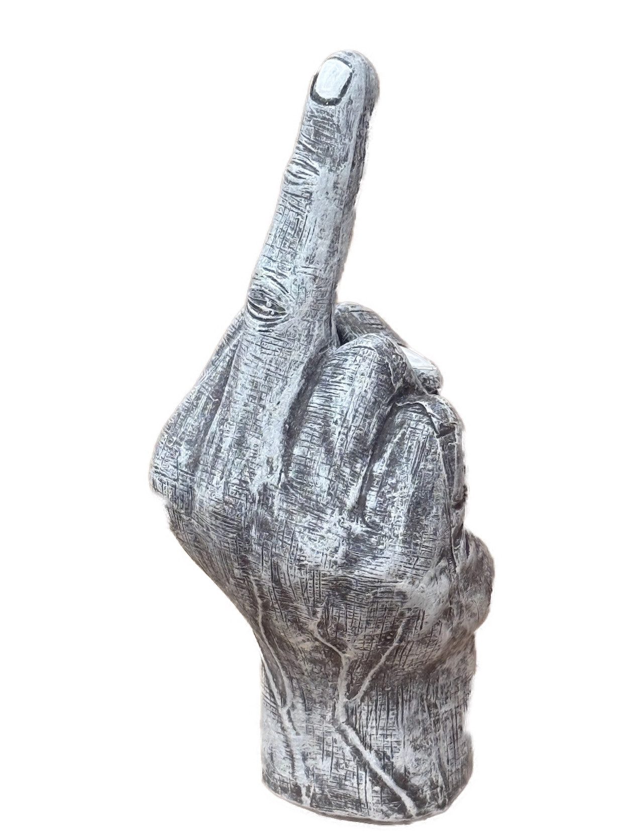 Stone and Style Gartenfigur Steinskulptur Steinfigur Stinkefinger frostfest Steinguss