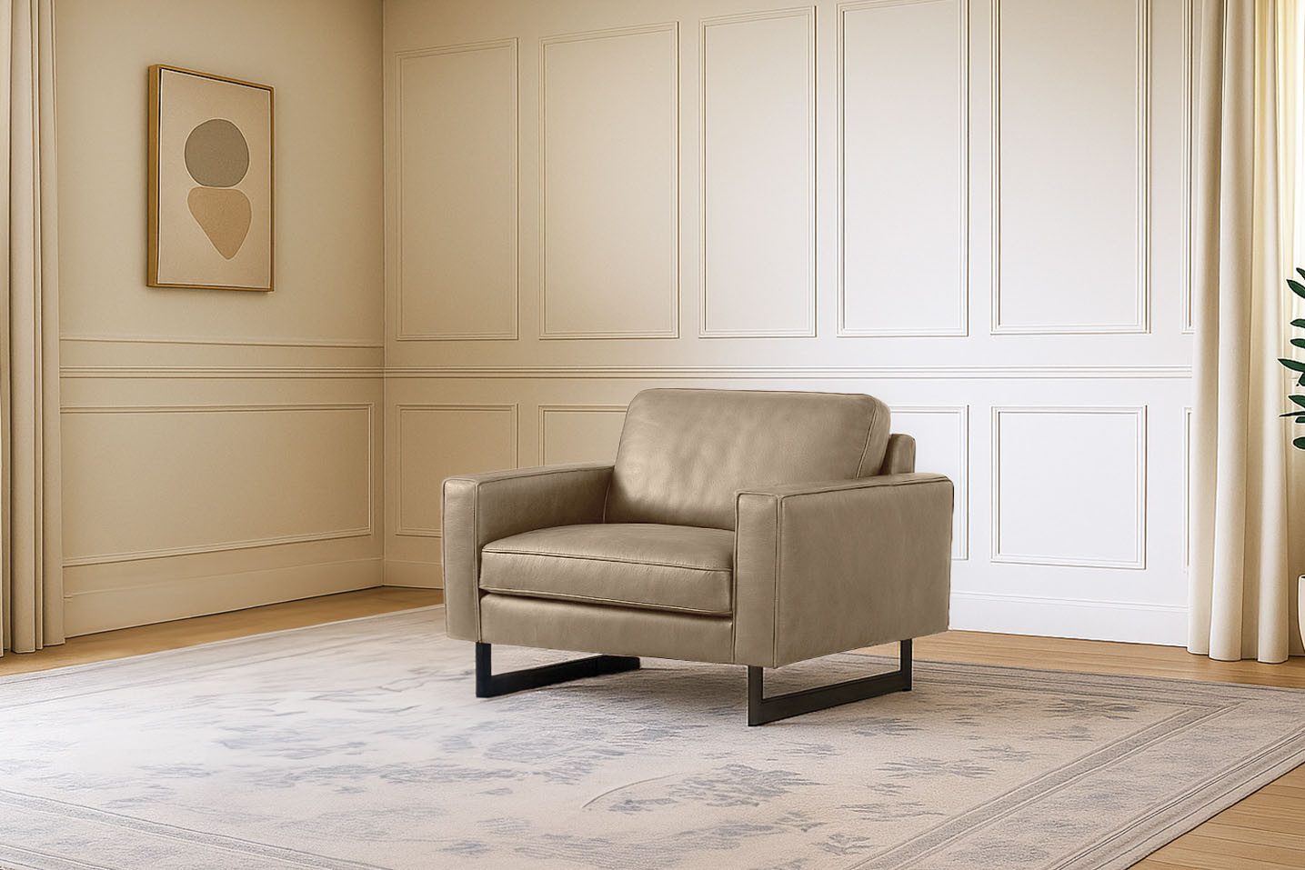 Places of Style Loveseat Pinto 105 cm, Cord, Chenille, Lederoptik, mit Keder, Metallfüßen und auch in Cord Bezug erhältlich