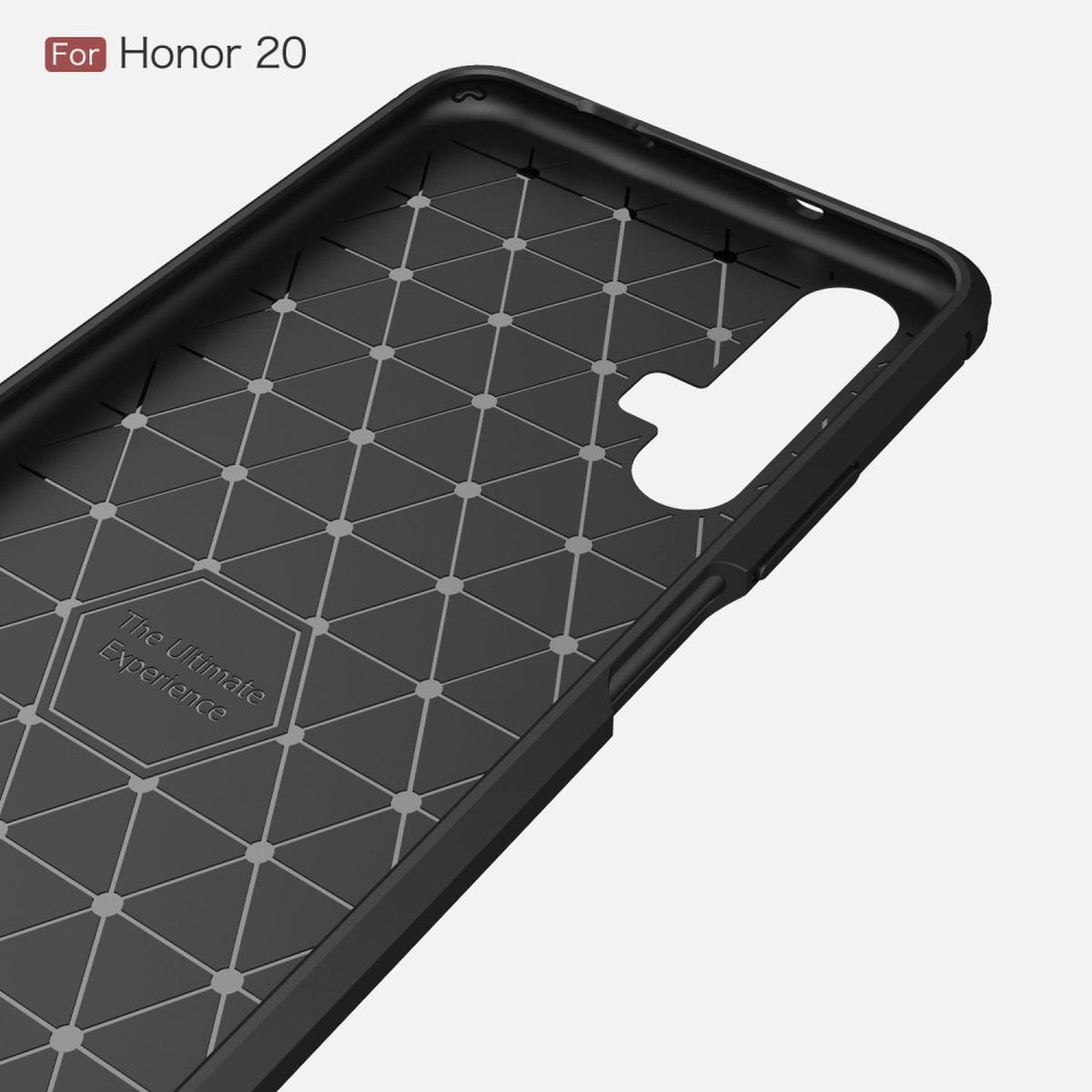 CoverKingz Handyhülle Honor 20 Handy Hülle Silikon Case Schutzhülle Cover Etui Carbon Farben, Carbon Look Brushed Design