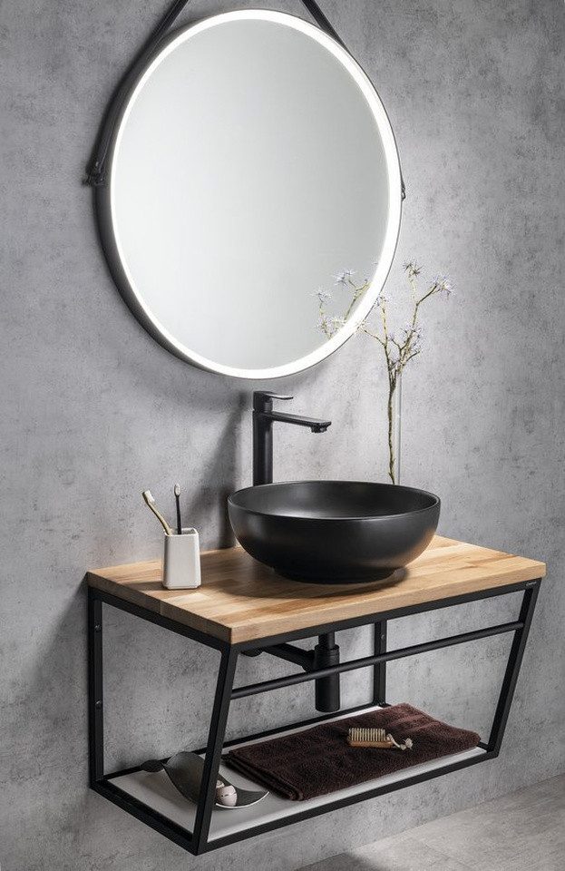 Sapho Ablageelement Konsole unter Waschbecken 600x400x460mm, weiß matt mit weiß MDF Ablage, Sapho-SKA111