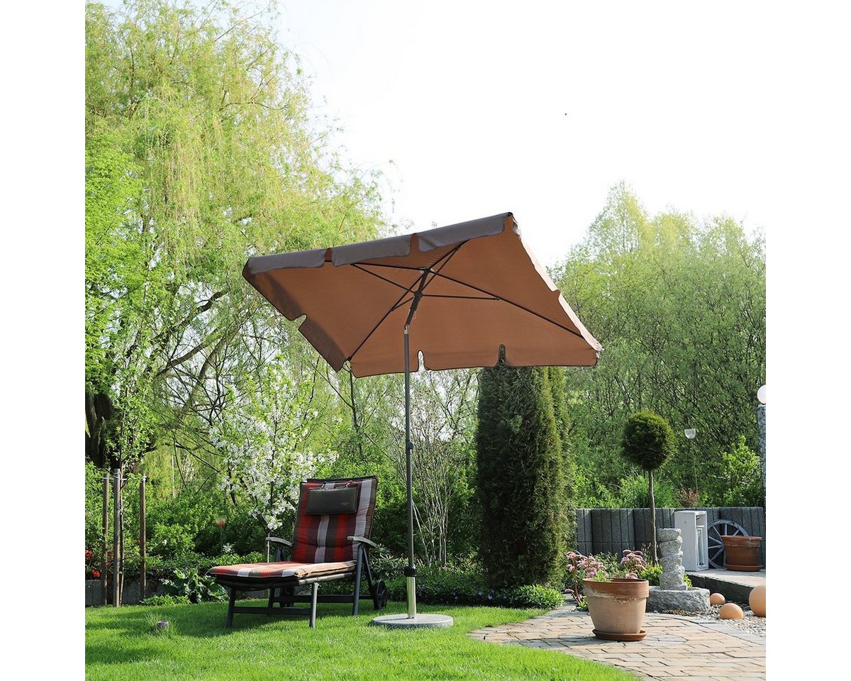 Thumbnail - Sekey Rechteckschirm 200cm x 125cm Sonnenschirm Rechteckig Balkonschirm mit Tragetasche, LxB: 200,00x125,00 cm, Abknickb...