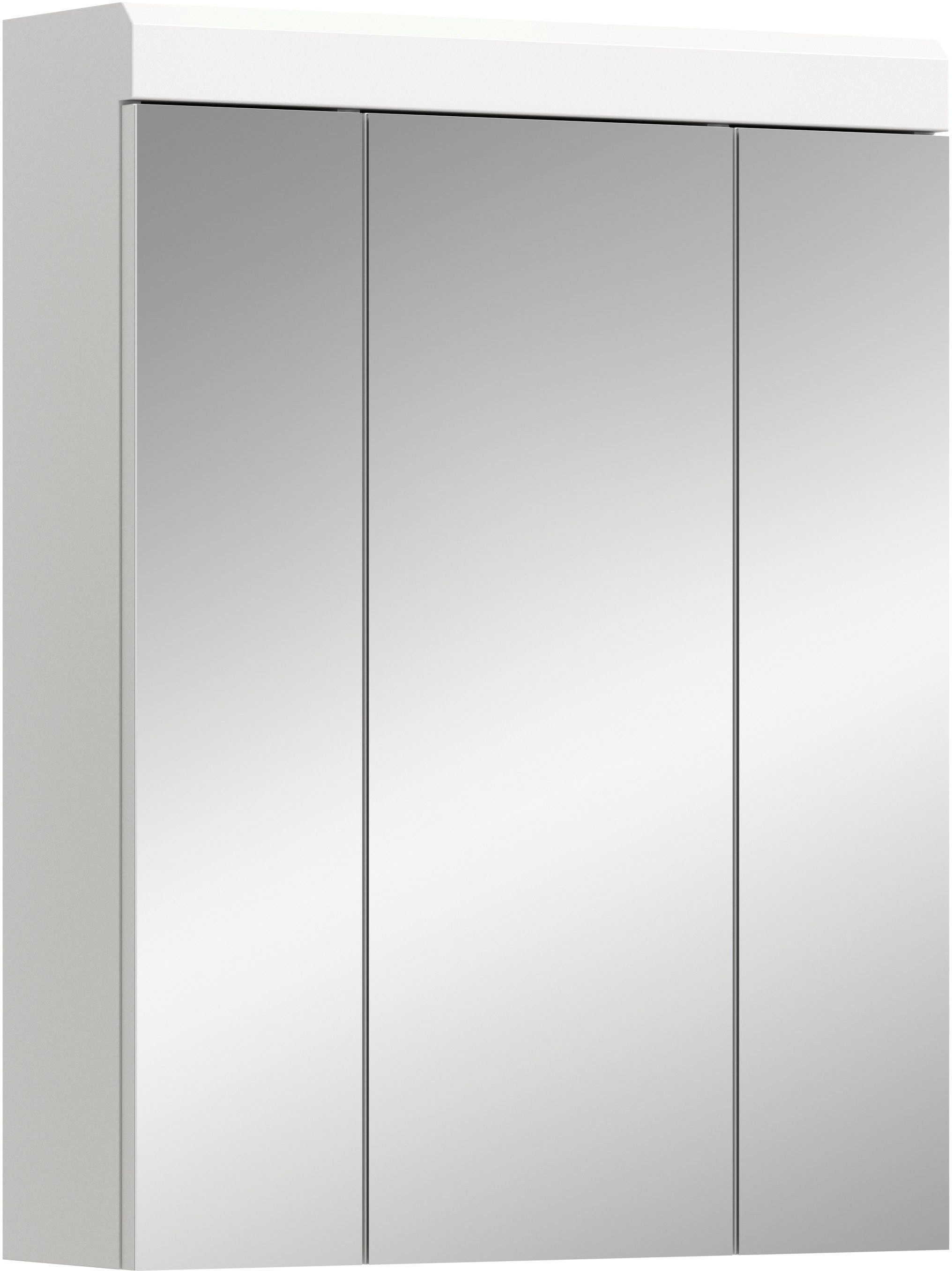welltime Spiegelschrank SIENA, Breite 60cm, 3 Spiegeltüren, 9 Fächer, 6 Einlegeböden (TOPSELLER) in verschiedenen Farben erhältlich, Badmöbel, Badschrank, Schrank, Bad