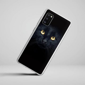 DeinDesign Handyhülle Katze Auge schwarz Tom Cat, Samsung Galaxy A41 Silikon Hülle Bumper Case Handy Schutzhülle
