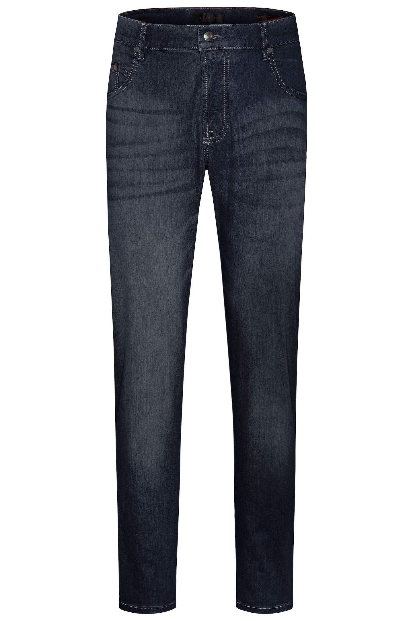 bugatti 5-Pocket-Jeans mit Used-Waschung marine