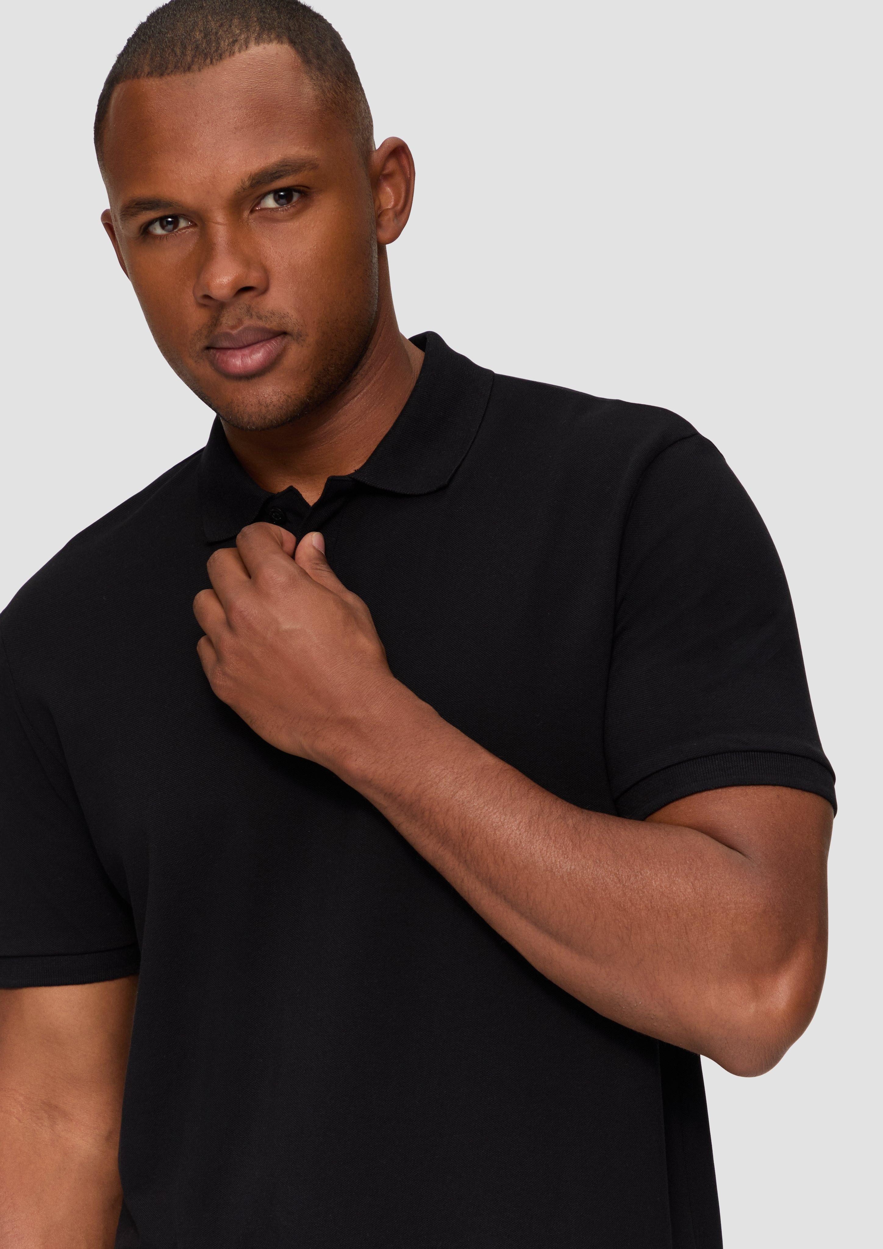 QS Kurzarmshirt Poloshirt mit Piquéstruktur günstig online kaufen
