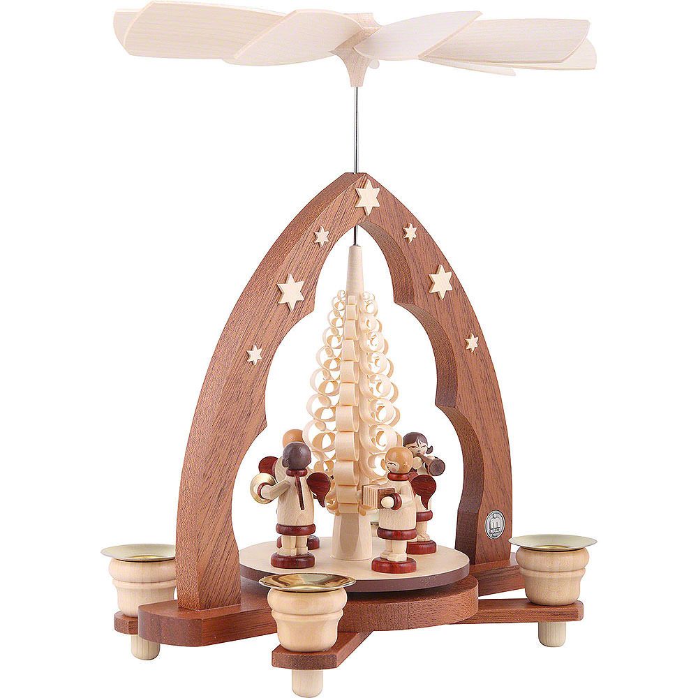 Müller Kleinkunst GmbH Seiffen Weihnachtspyramide 1-stöckige Pyramide Musikantenengel (28cm) von Müller Kleinkunst