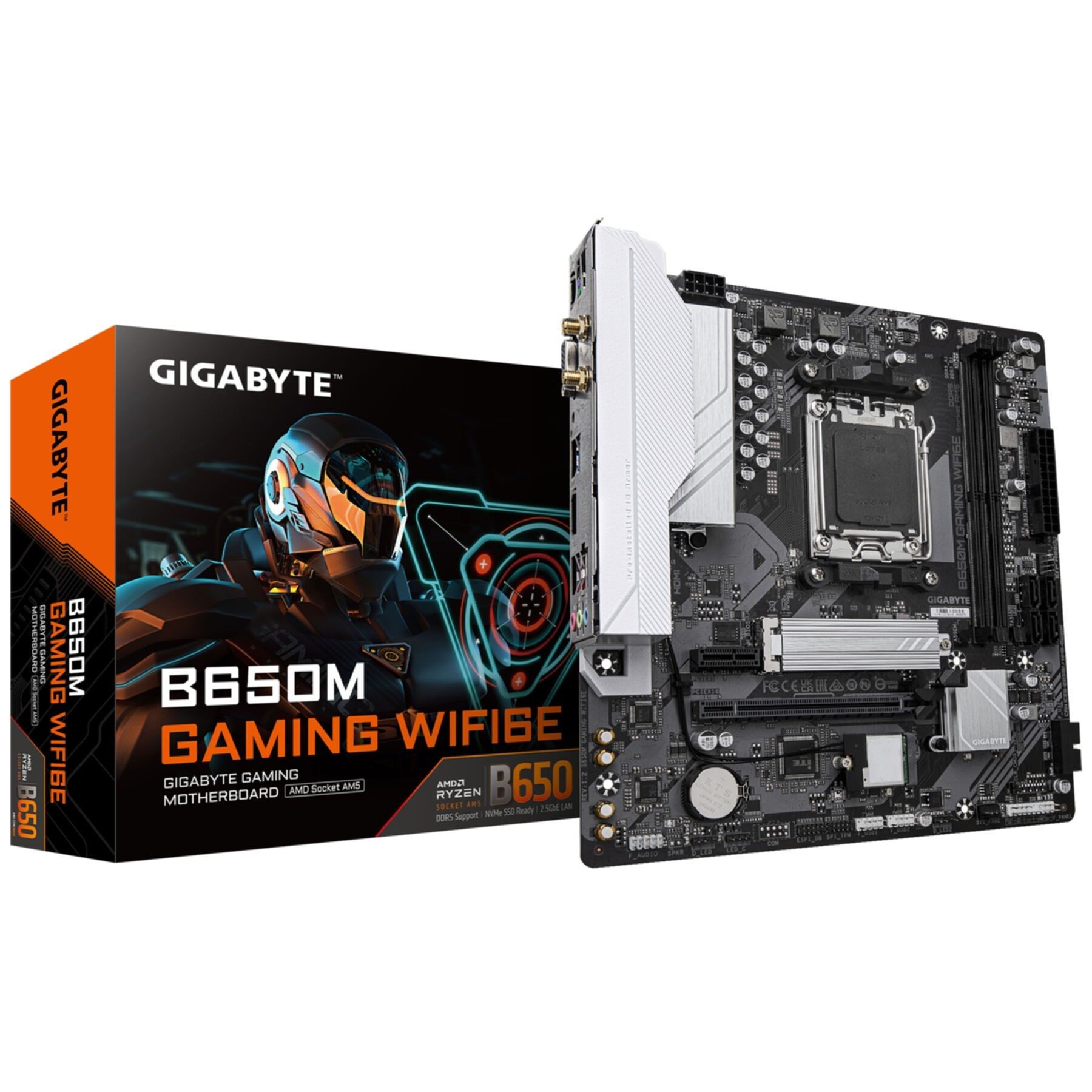 Gigabyte B650M GAMING WIFI6E Mainboard - AMD Ryzen 9000 Serie CPUs, 5+2+2 Phase Mainboard