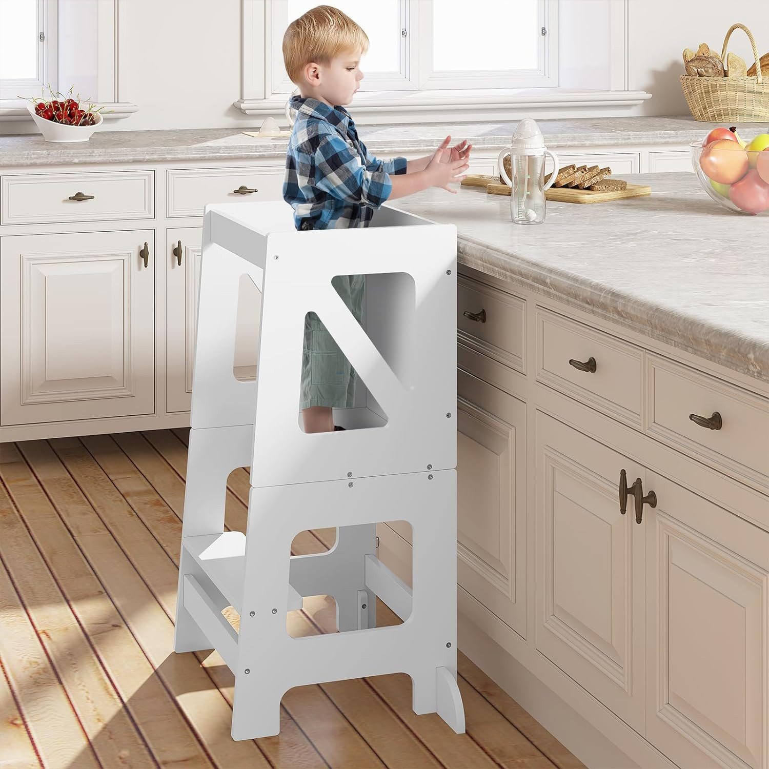 Woltu Tritthocker, Montessori Lernturm 3 in 1, Kindertafel, mit Rausfallsch günstig online kaufen