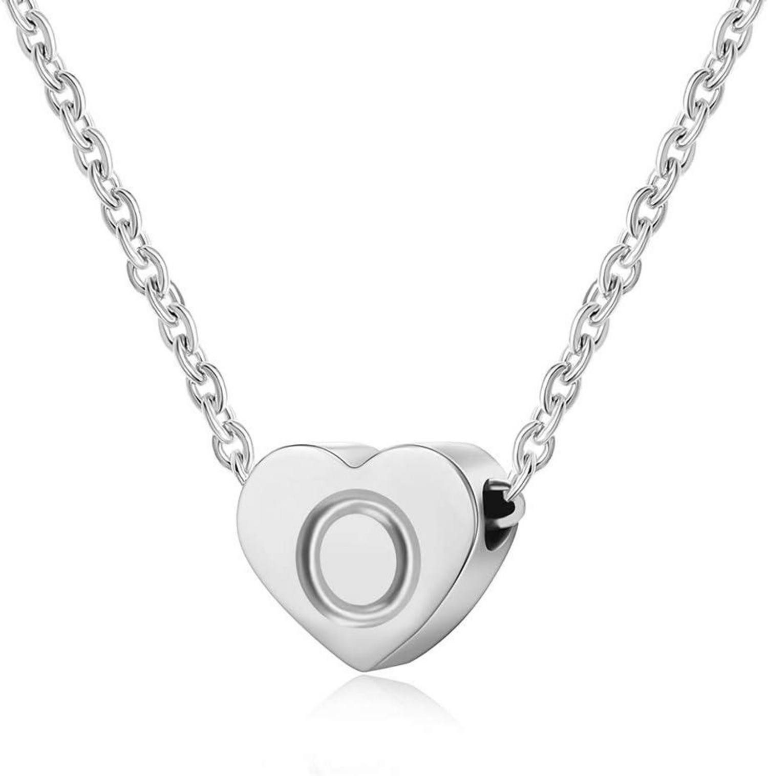 Kette und Anhänger Set Silber Damen Halskette mit Herzanhänger Initialschmuck für Frauen