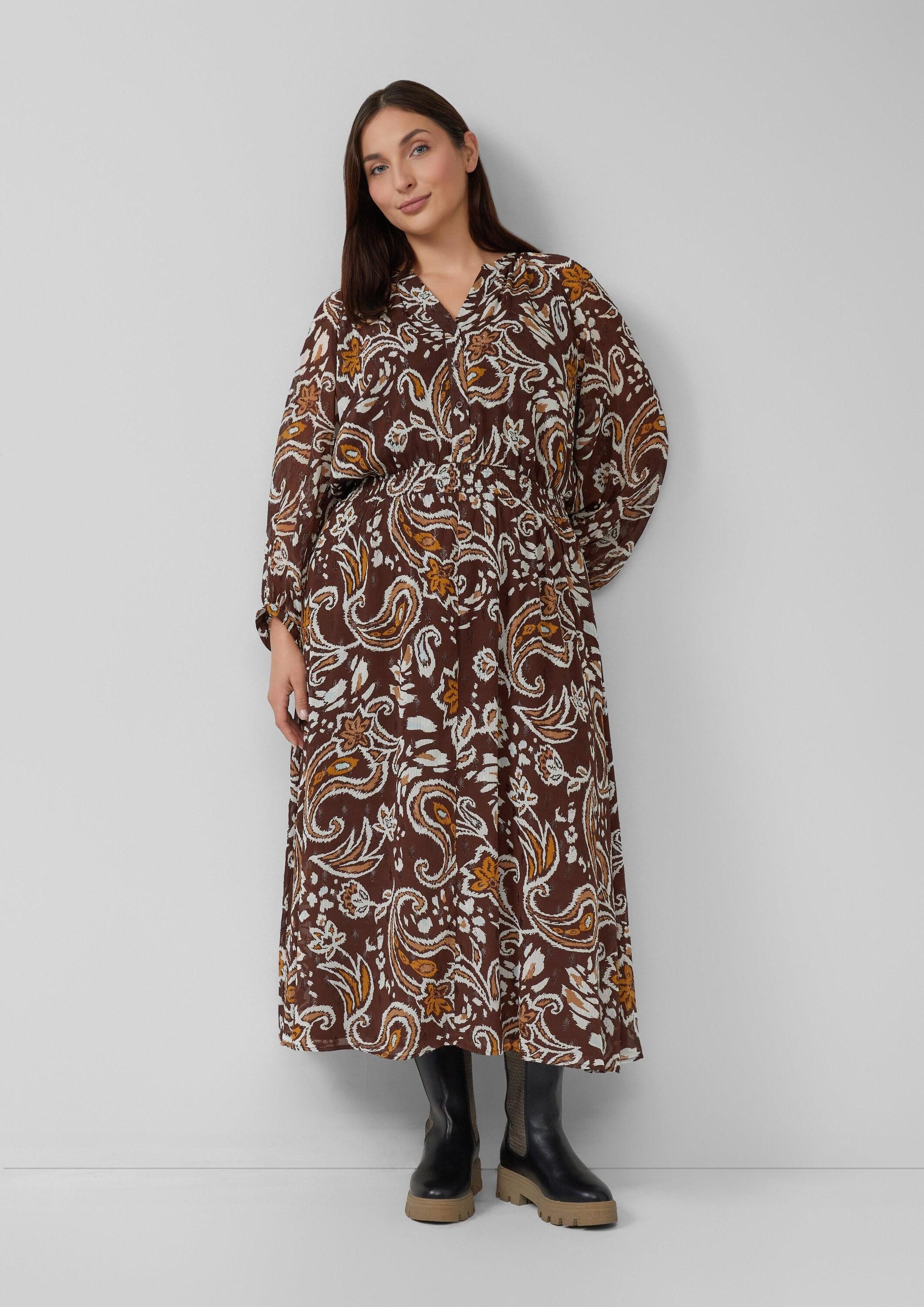 s.Oliver Midikleid Kleid Chiffonkleid mit Effektgarn im Relaxed Fit günstig online kaufen