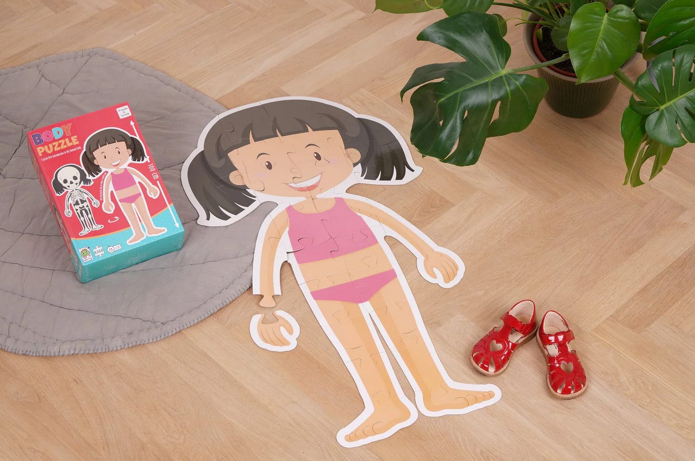 Barbo Toys Puzzle XXL Doppelseitiges Puzzle (Körper & Skelett), 26 Puzzleteile, 100 cm Länge, Große, robuste Teile, Perfekt für visuelle Wahrnehmung