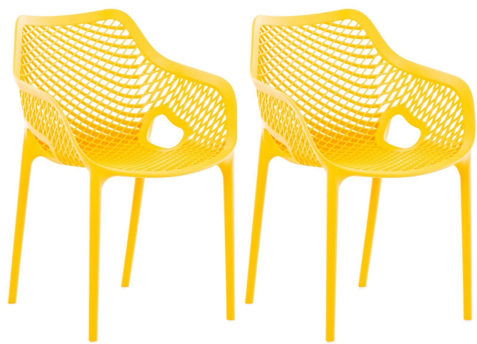 CLP Gartenstuhl Air XL (2er Set), Outdoor-Stühle, mit Wabenmuster gelb