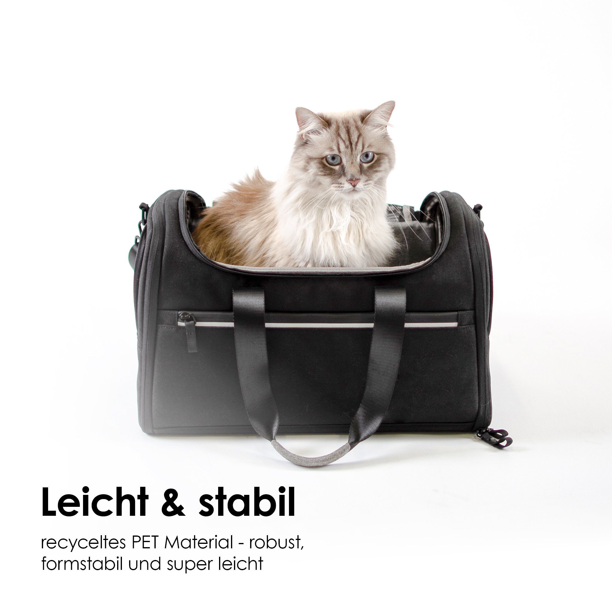 LucyBalu Tiertransporttasche Designer Katzentransporttasche, Tragetasche für Katzen mit Fenster bis 10,00 kg