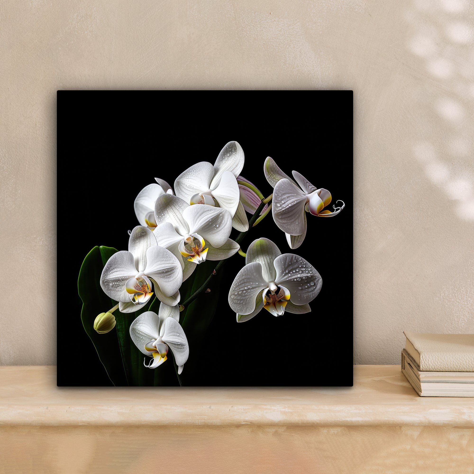 OneMillionCanvasses® Leinwandbild Orchidee - Blumen - Weiß - Natur - Schwar günstig online kaufen