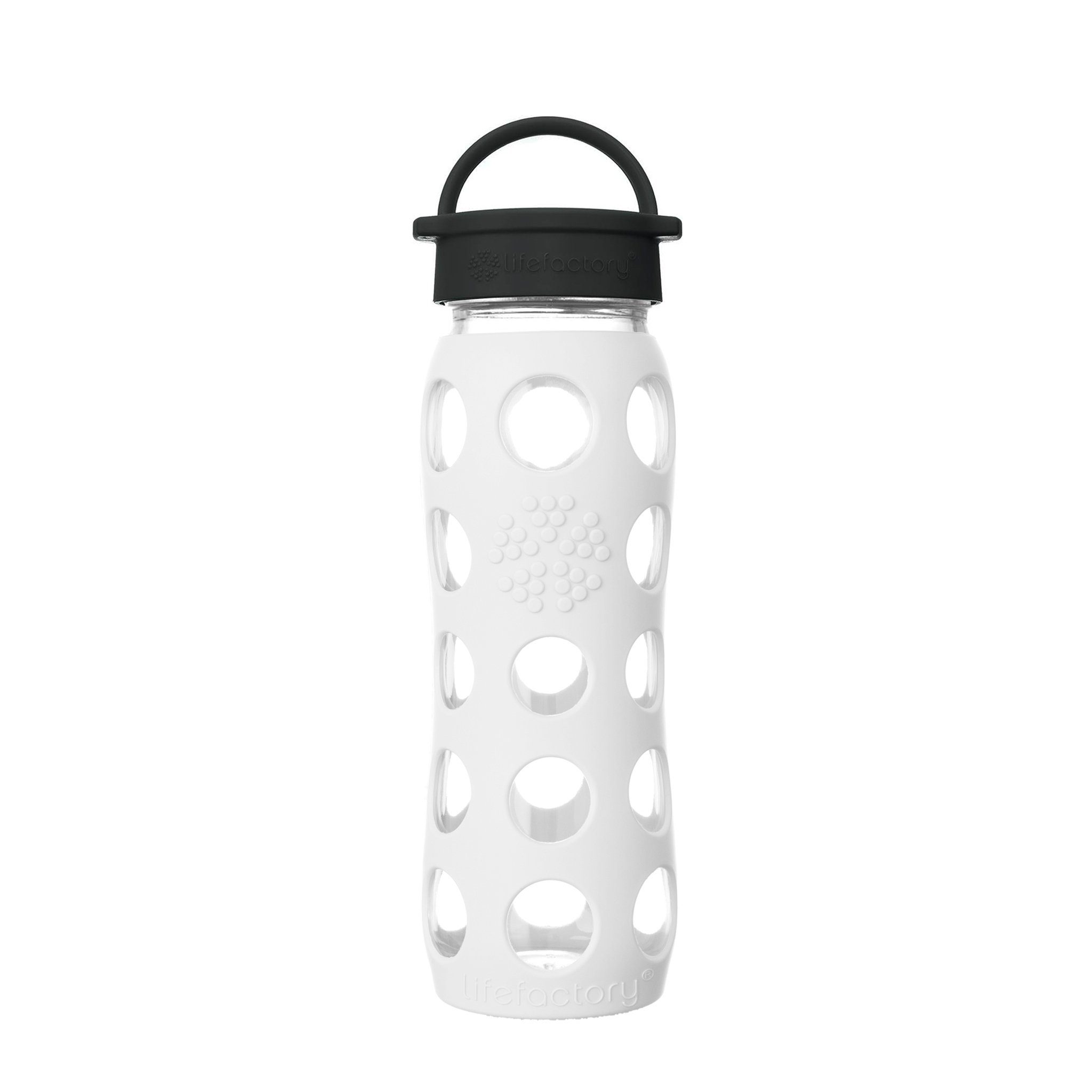 Glas Schraubverschluss, white und Flasche mit 650ml Lifefactory Babyflasche, Lifefactory Silikonhülle arctic