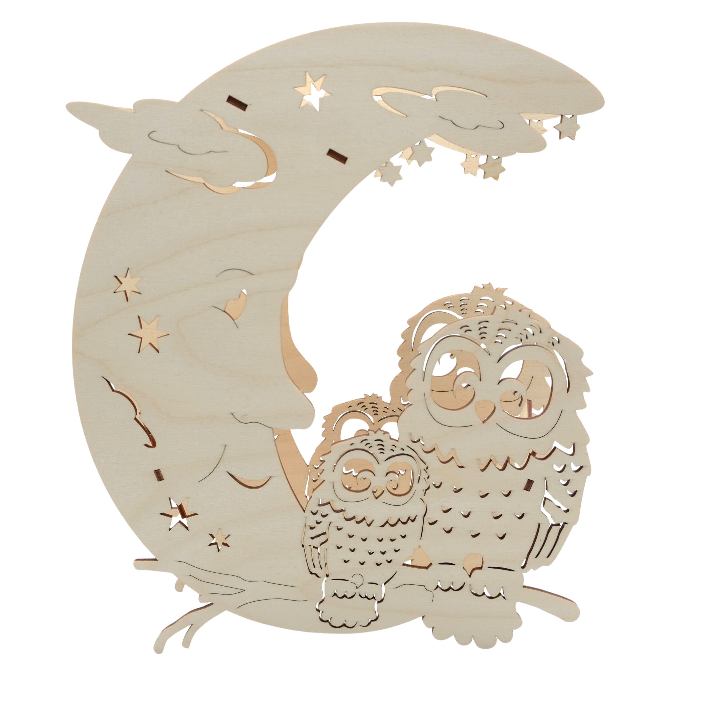 DeColibri Beleuchtetes Fensterbild Fensterbild "Eulenmutter mit Kind" beleu günstig online kaufen