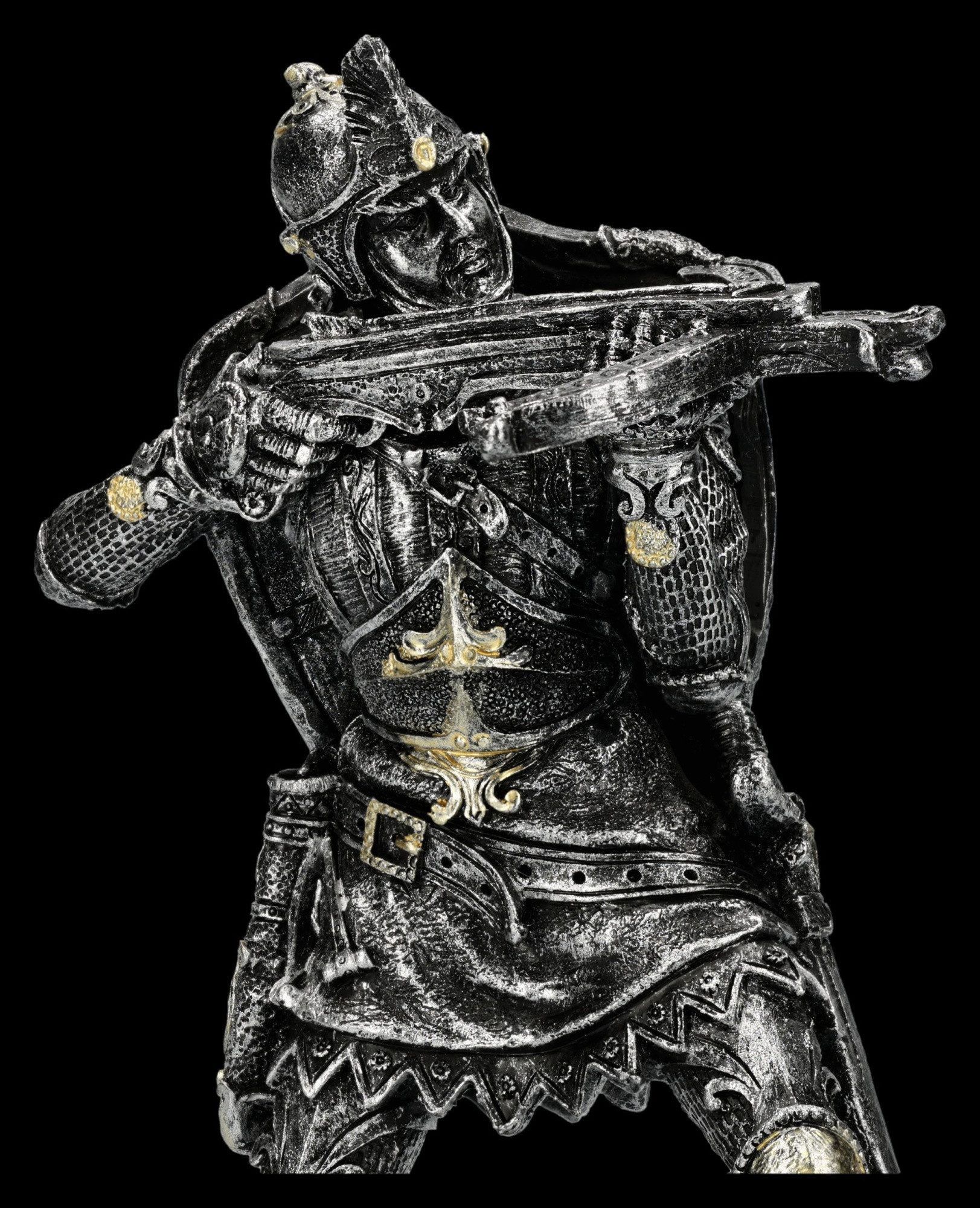 Figuren Shop GmbH Dekofigur Ritter Figur – Mittelalter Statue Deko 20cm Verteidiger Burg Dekofigur – Bild 4 von 5