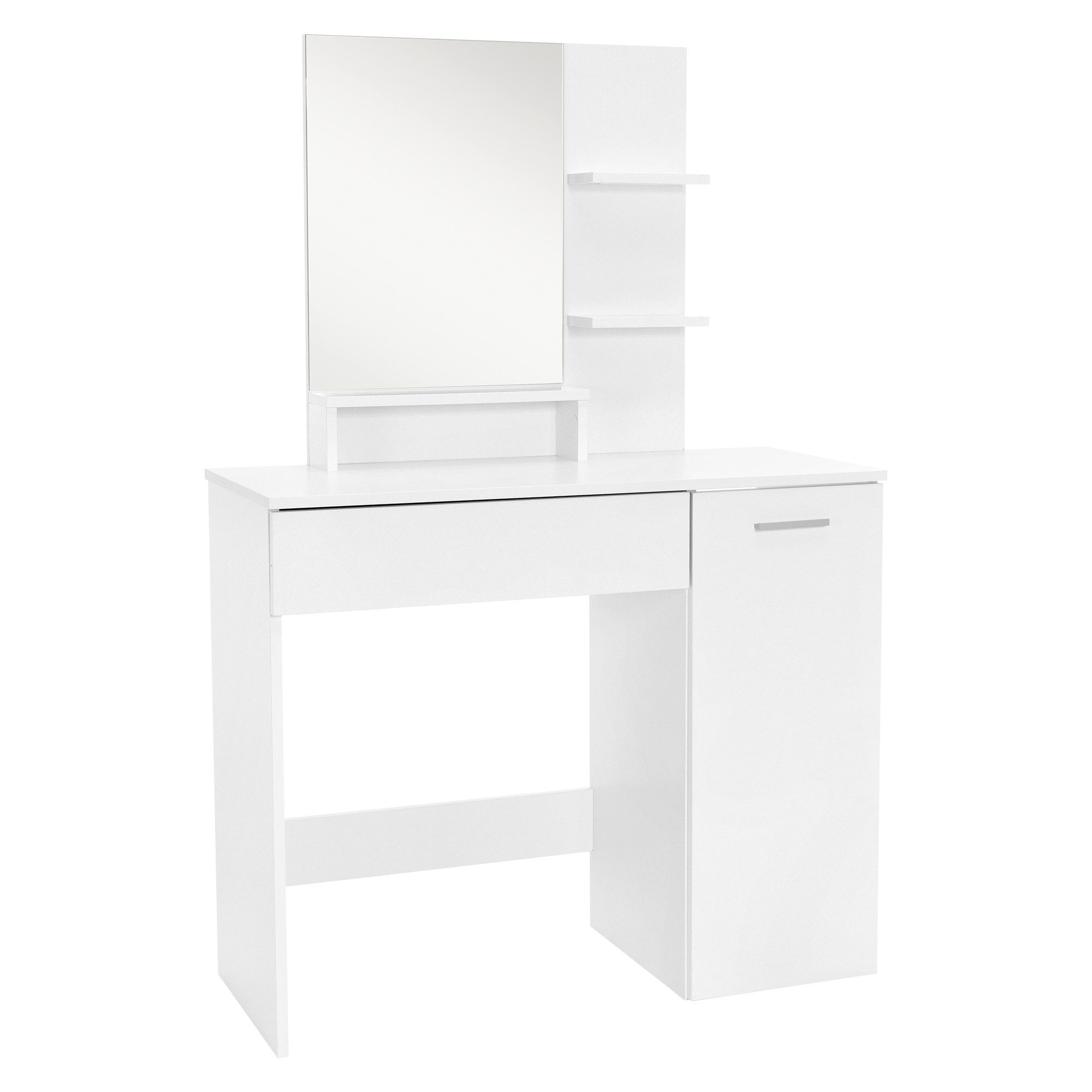 ML-DESIGN Schminktisch Frisierkommode aus MDF Holz mit Spiegel Make-up Tisch (1-St), Kosmetiktisch Weiß Modern Schminkkommode Frisiertisch