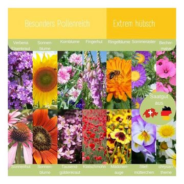 LOVEPLANTS Blumenerde Dein Bio Blumensamen Set (mit 14 Samensorten), (1-St)