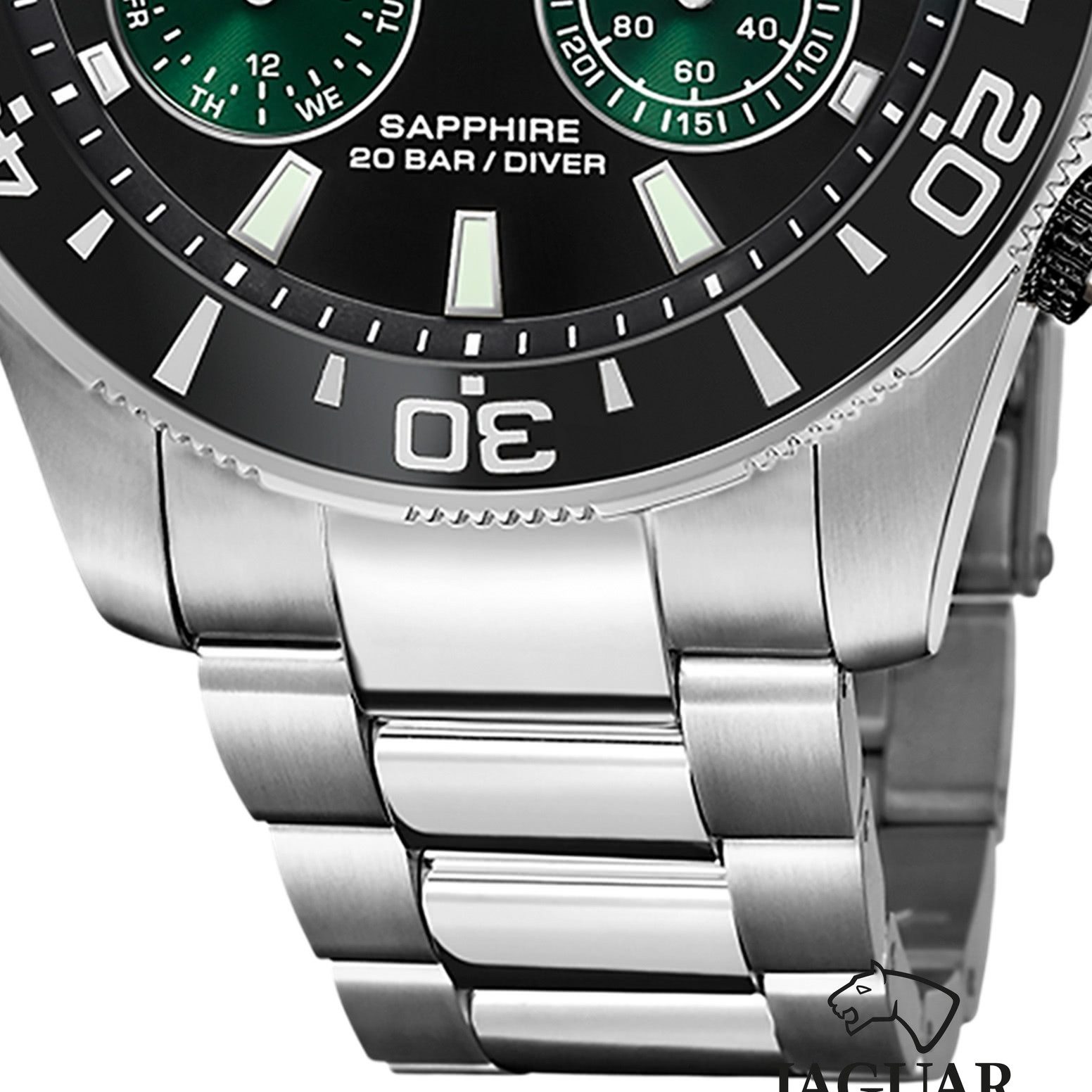 JAGUAR Multifunktionsuhr Jaguar Herrenuhr Edelstahl silber Jaguar, (Multifunktionsuhr), Herren Armbanduhr rund, Edelstahlarmband silber