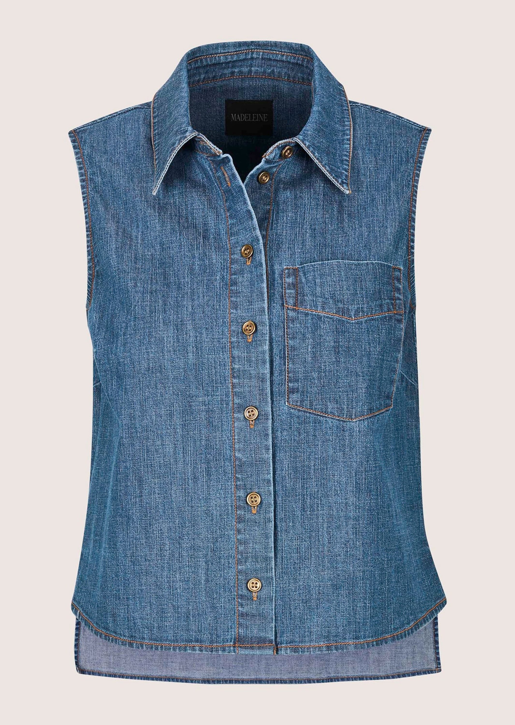 Hemdbluse Modernes Denimtop mit Hemdkragen