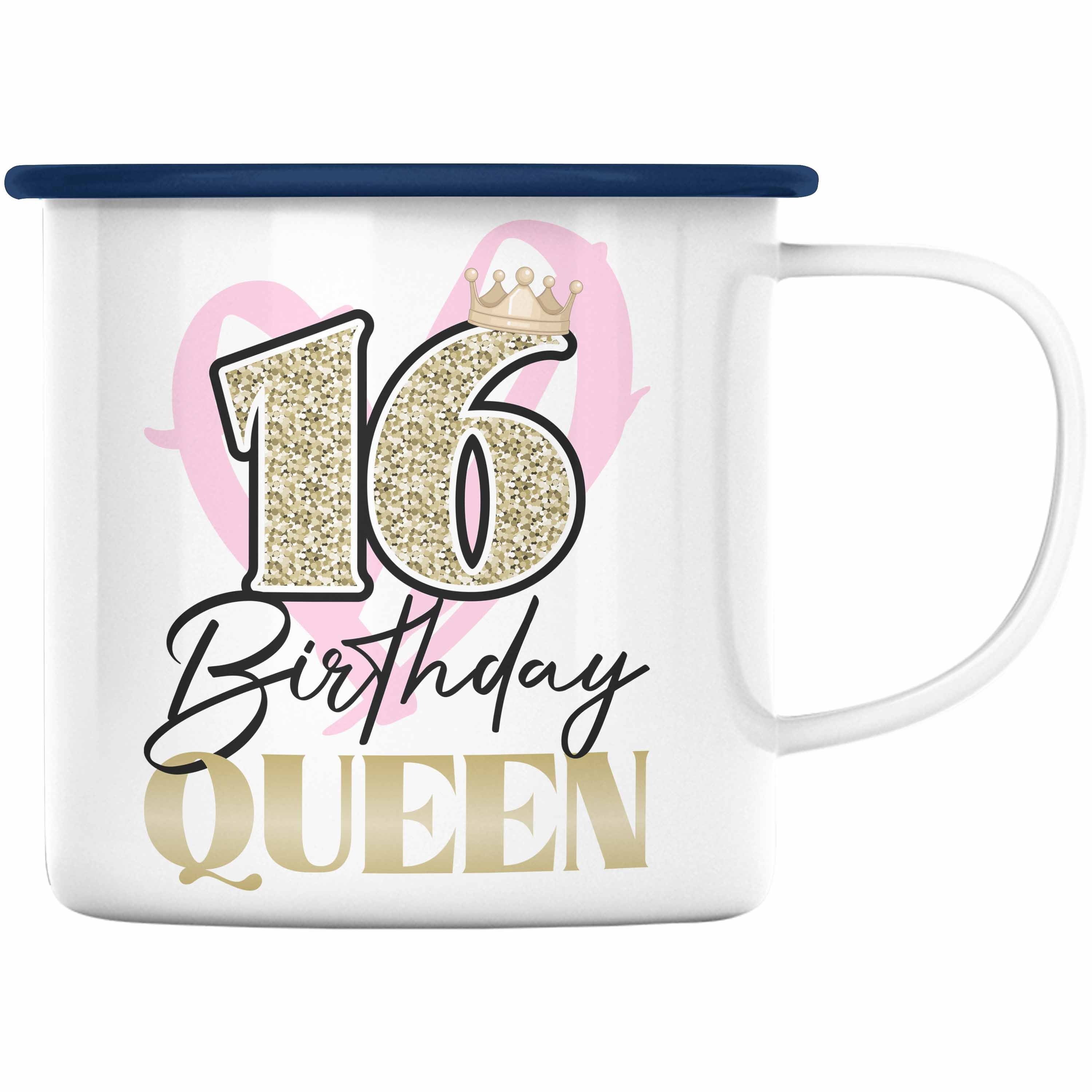 Lustig 16. Mädchen Tassen Bday Spruch Geschenkideen Tochter Geschenk Geschenke Geburtstag Geschenkidee Blau Tasse Emaille 16er 16 Thermotasse Trendation - zum 16 KaffeeEmaille Trendation