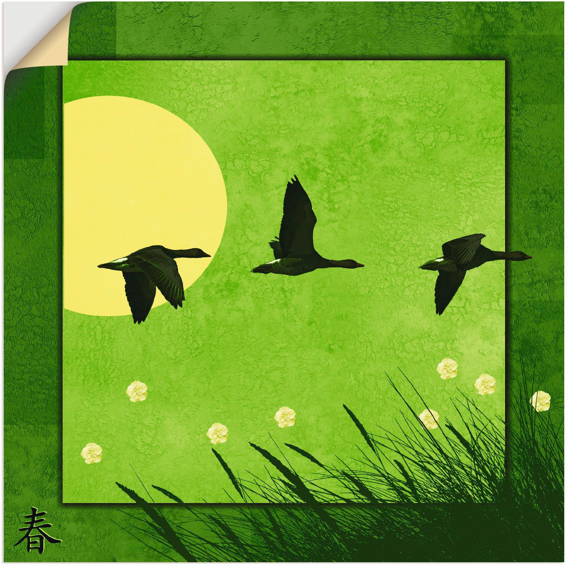 Artland Wandbild Serie vier Jahreszeiten I, Vögel (1 St), als Leinwandbild, Wandaufkleber oder Poster in versch. Größen | Poster