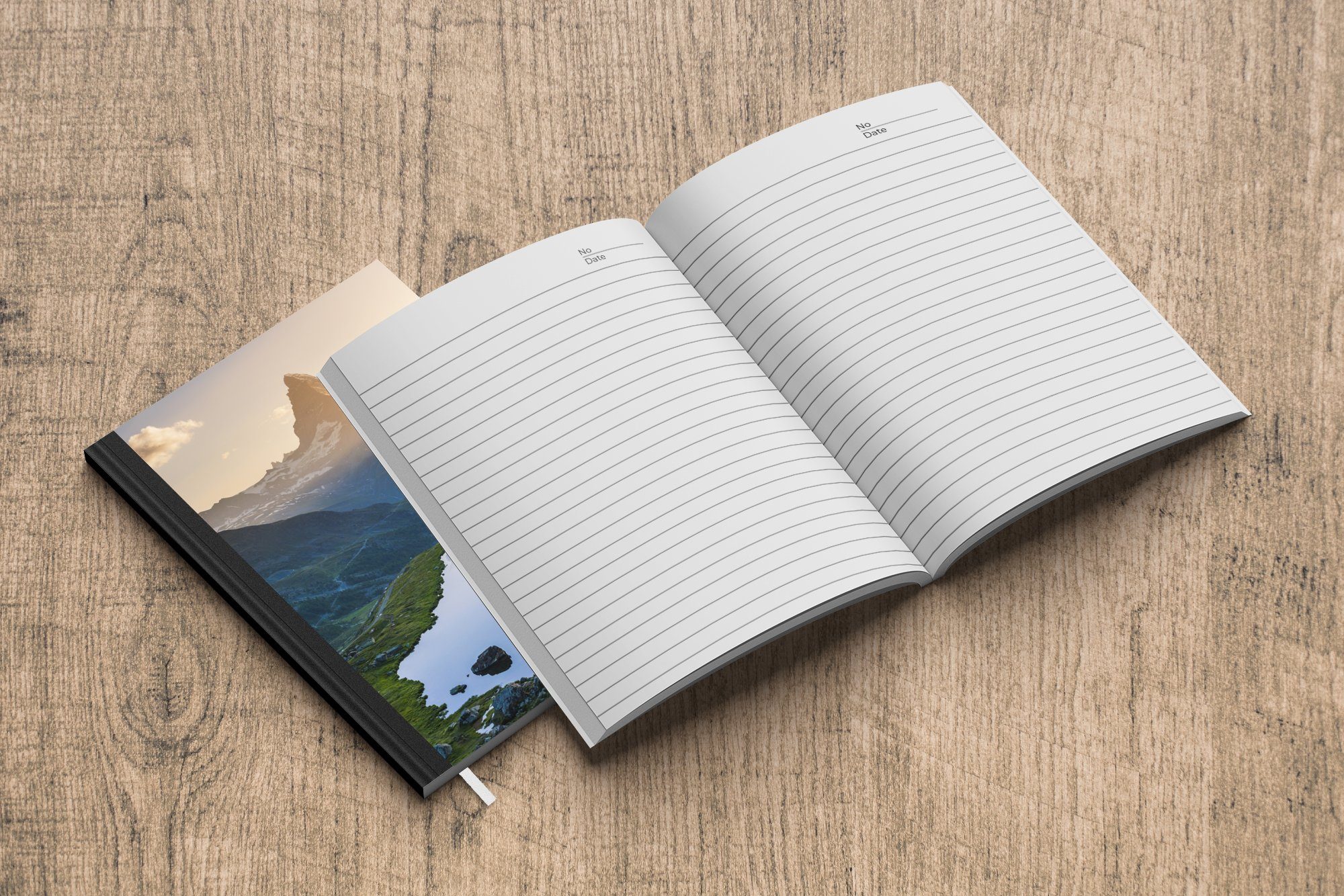 A5, 98 Seiten, Notizbuch Matterhorn Stellisee Tagebuch, MuchoWow Haushaltsbuch Schweiz, Merkzettel, bei im Journal, Wallis, Sonnenuntergang Notizheft, und