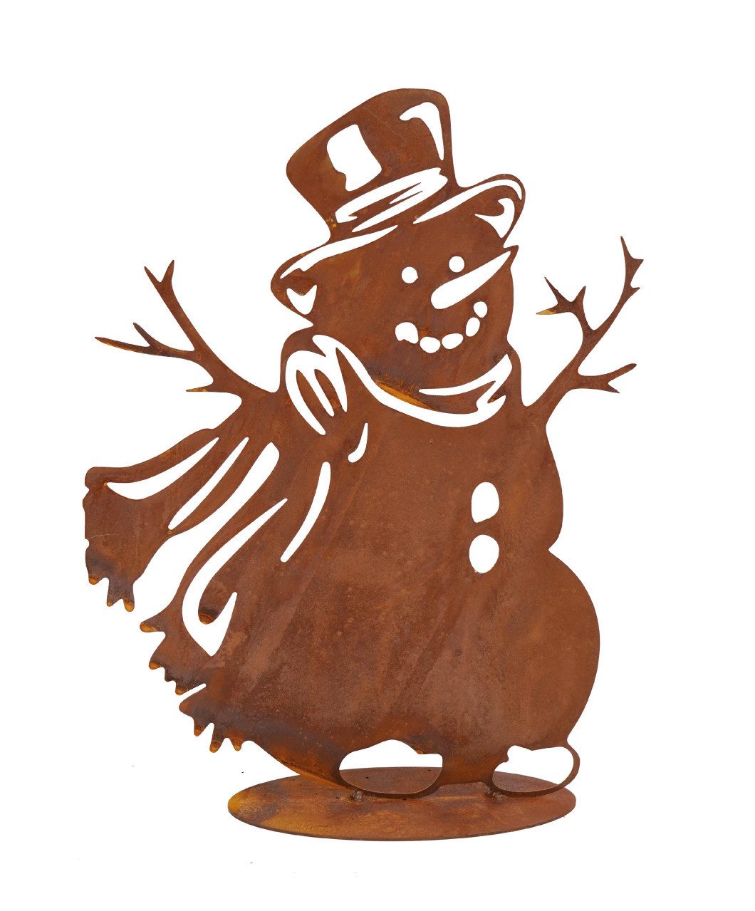 BADEKO Weihnachtsfigur Badeko Dekofigur Schneemann 36 cm rostbraun