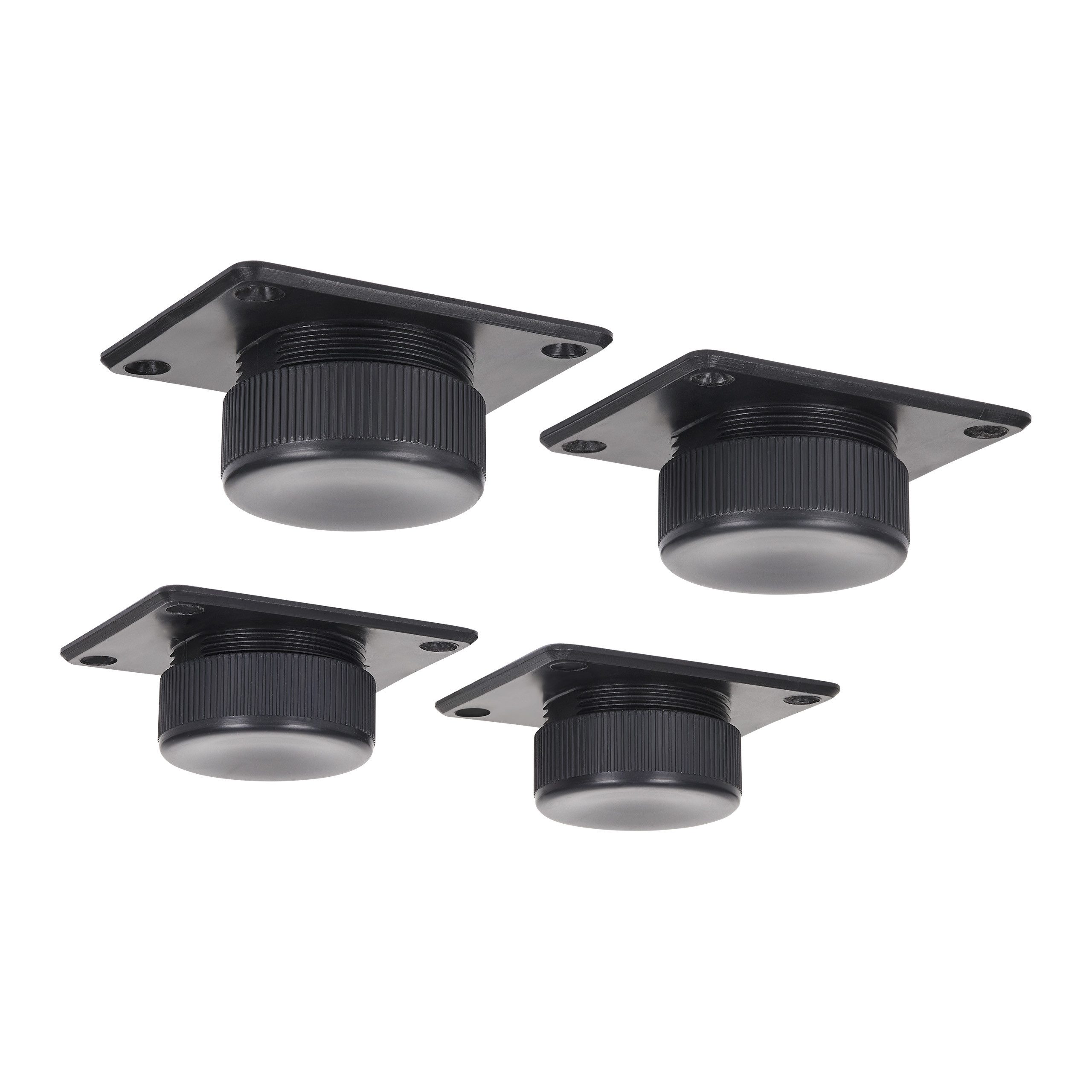 Möbelfuß GOLF II schwarz rund - Durchmesser 50 mm - mit Bodengleiter