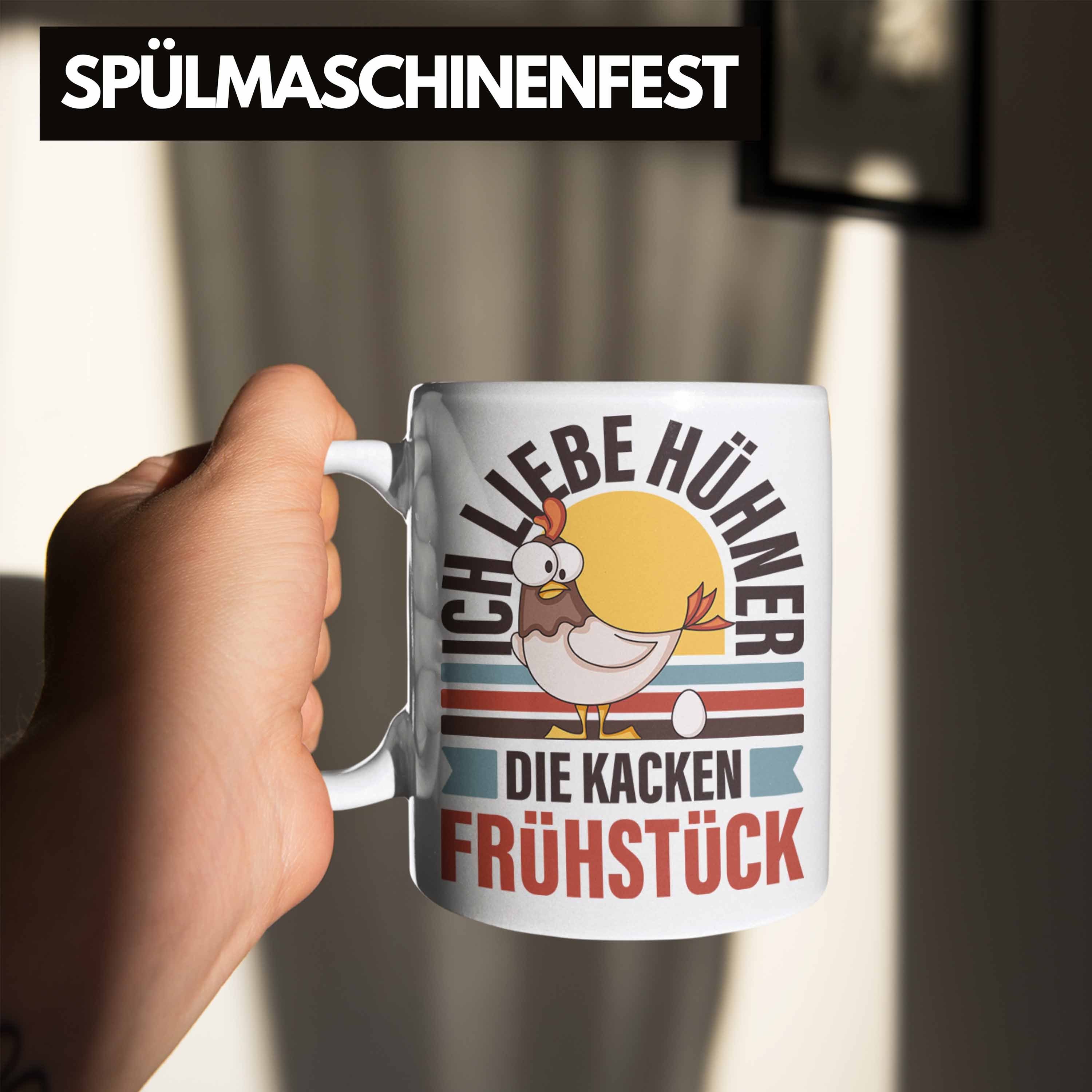 mit Kacken Trendation Hühner mit weiss Lustige Ich Tasse Liebe Kaffeetasse Spruch Sprüchen Frühstück Tasse Die Trendation - Hühner