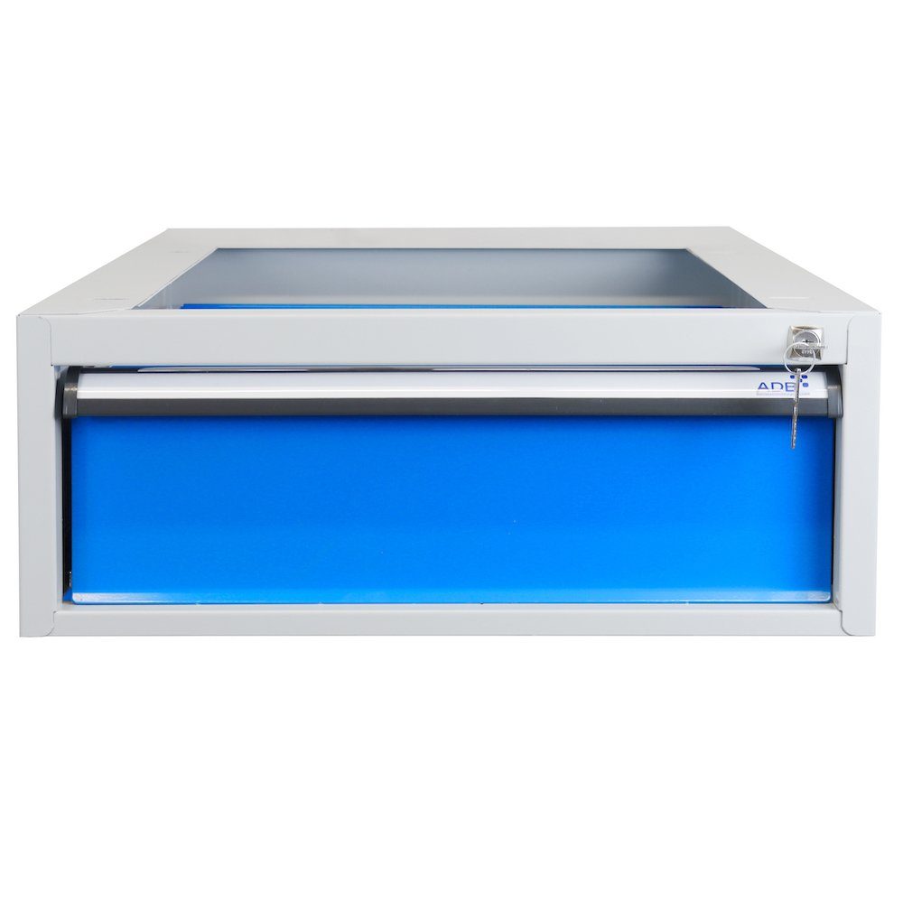 PROREGAL® Werkbank Rhino, HxBxT für Werkbank Einzelschublade 20x54x70cm, Grau/Blau Lichtblau