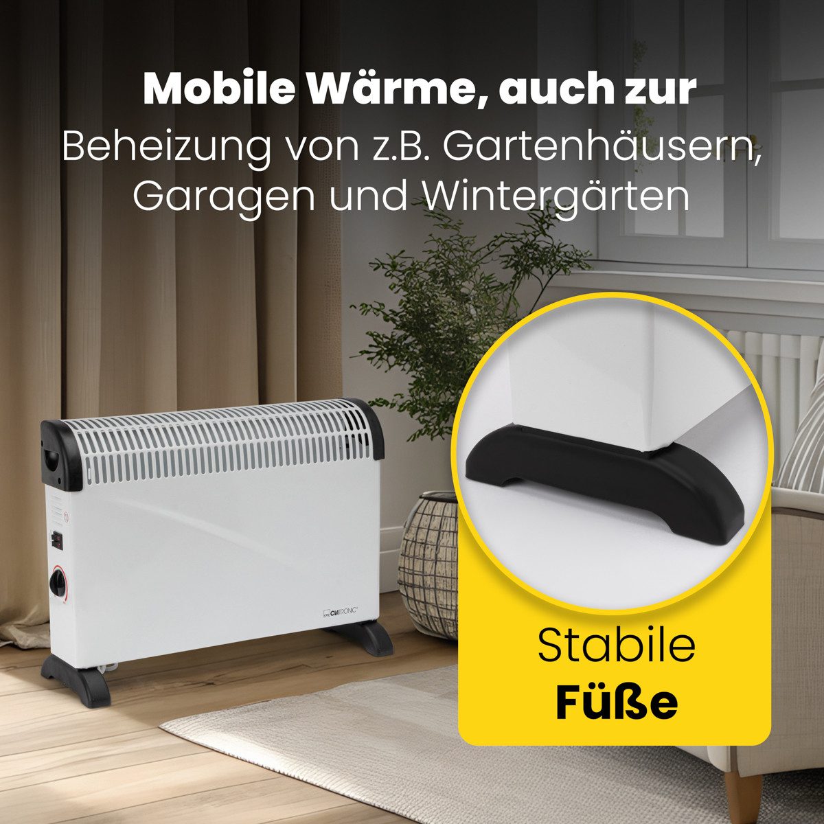 CLATRONIC Konvektor KH 3077 N, mit 3 Heizstufen, Überhitzungsschutz, 2000 W günstig online kaufen