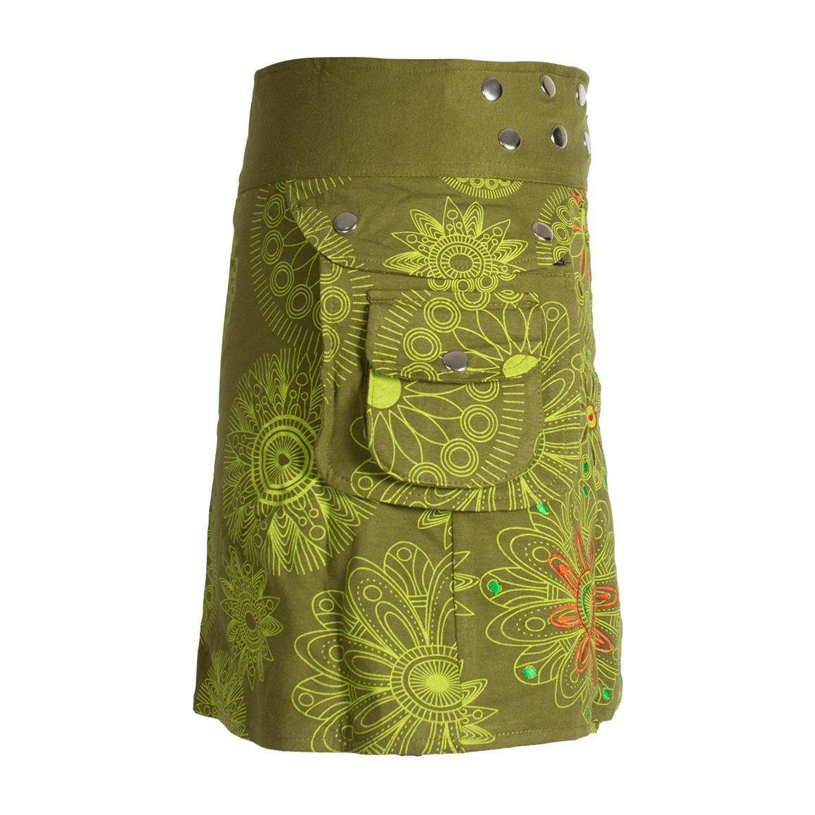 Vishes Wickelrock Bedruckt Bestickt Blumen Mandala Gürtel-Tasche Cacheur, Hippie, Goa, Elfen, Boho Style