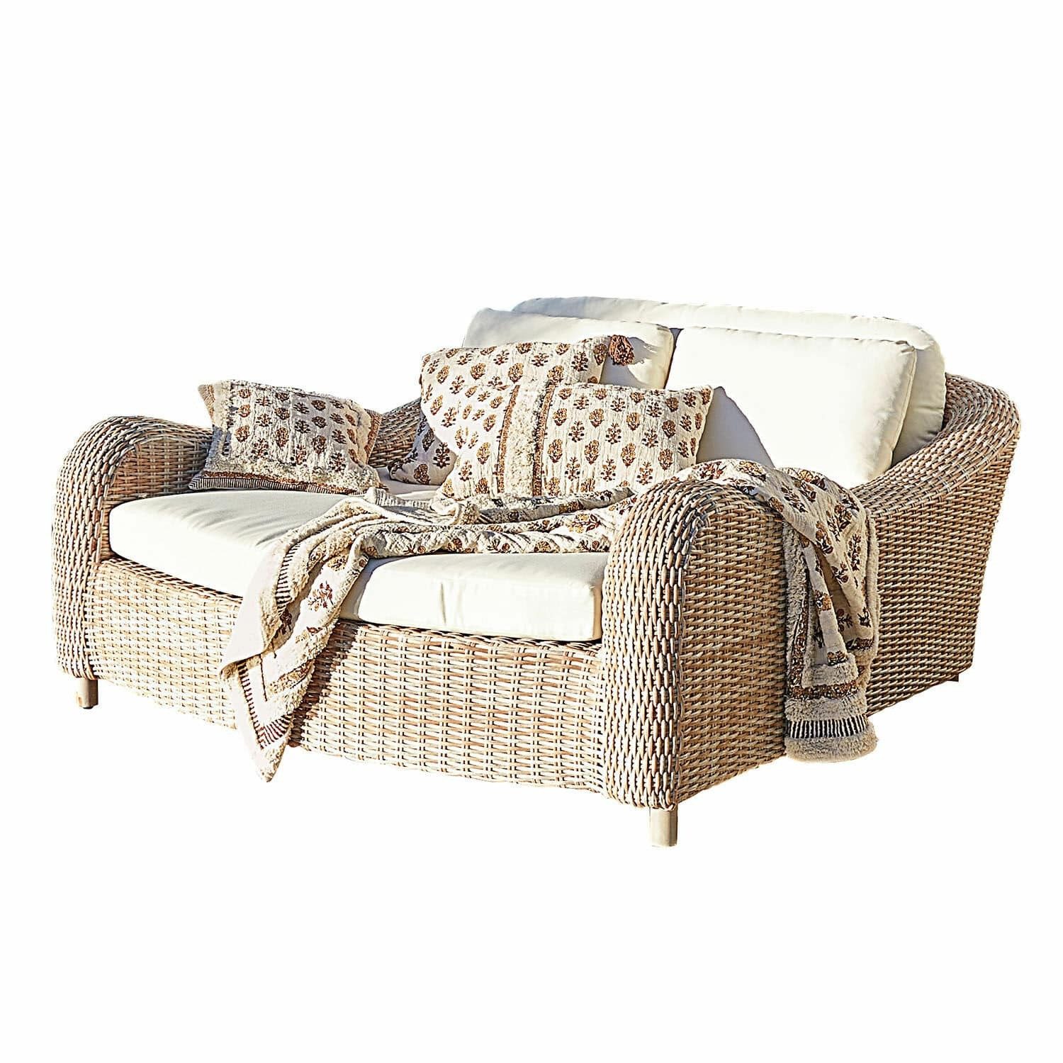 Mirabeau Gartenliege Lounger Heloite braun/creme