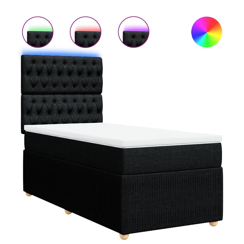 vidaXL Bett Boxspringbett mit Matratze Schwarz günstig online kaufen