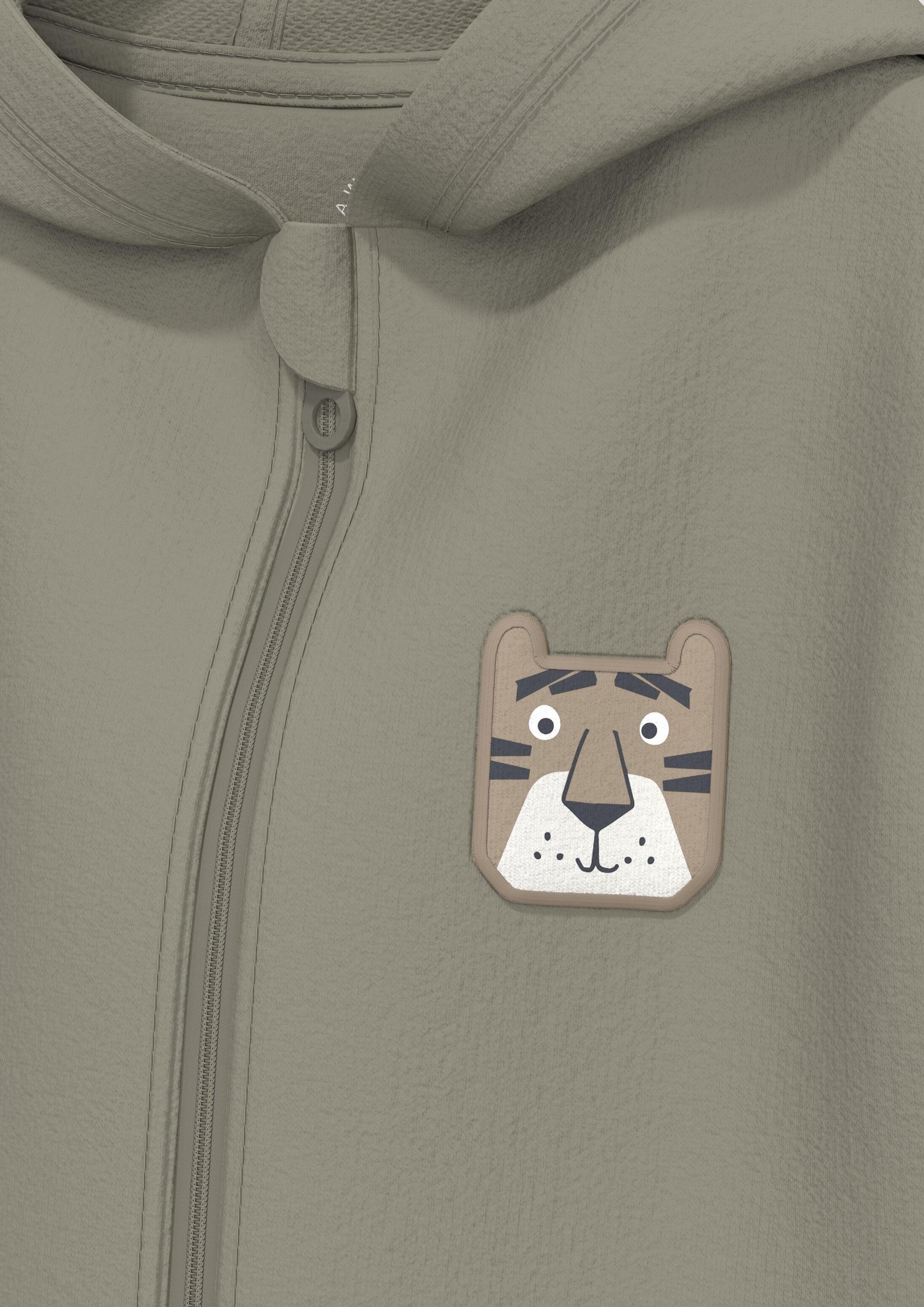 s.Oliver Sweatjacke Sweatshirt Jacke Sweatjacke mit Kapuze und Applikation