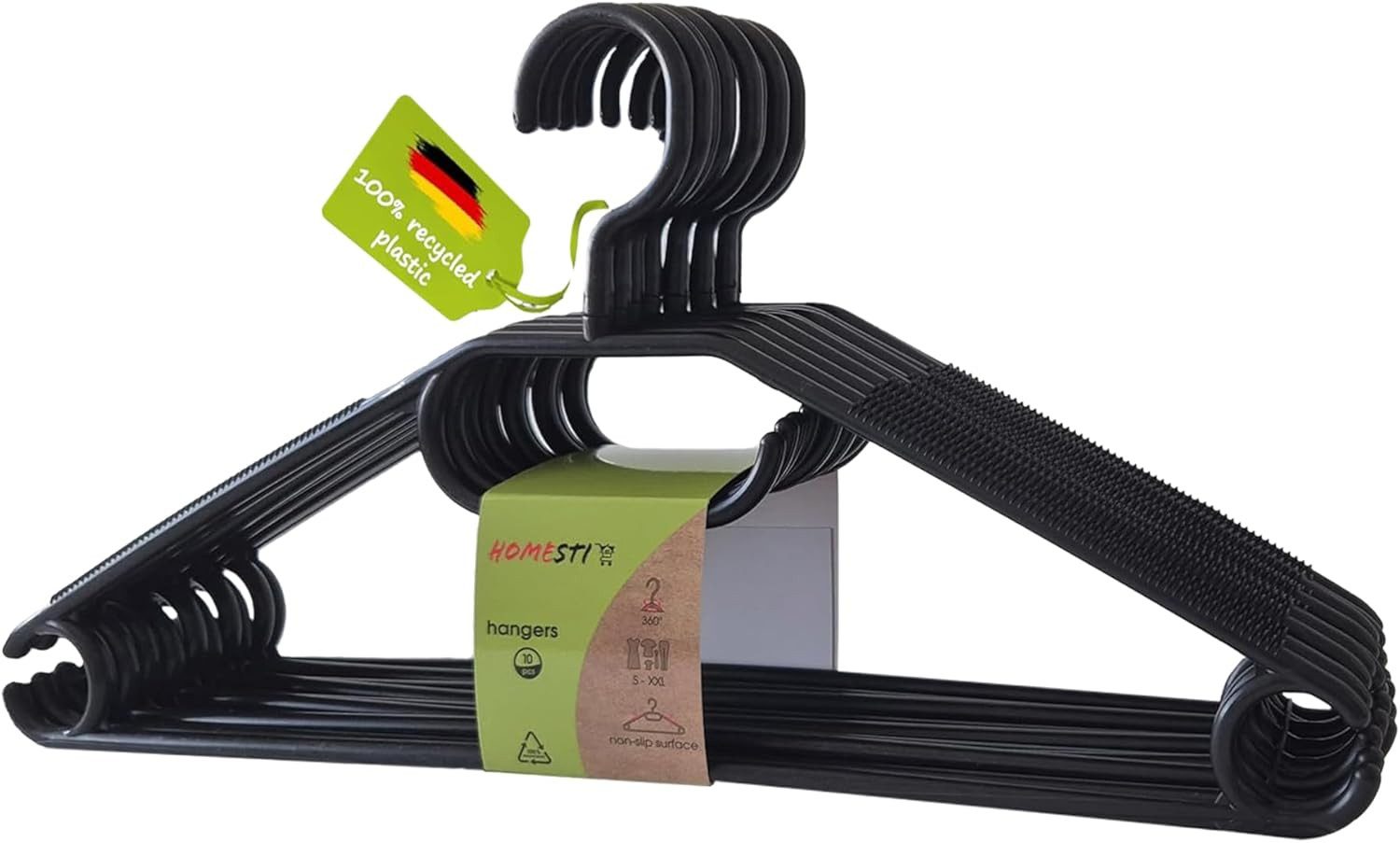 homesti Wickelauflage 10 Stück multifunktionale Premium Kleiderbügel aus 100% recyceltem